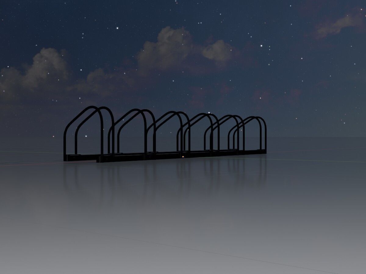 Bicycle stand for floor or wall mounting Low-poly 3D model_4