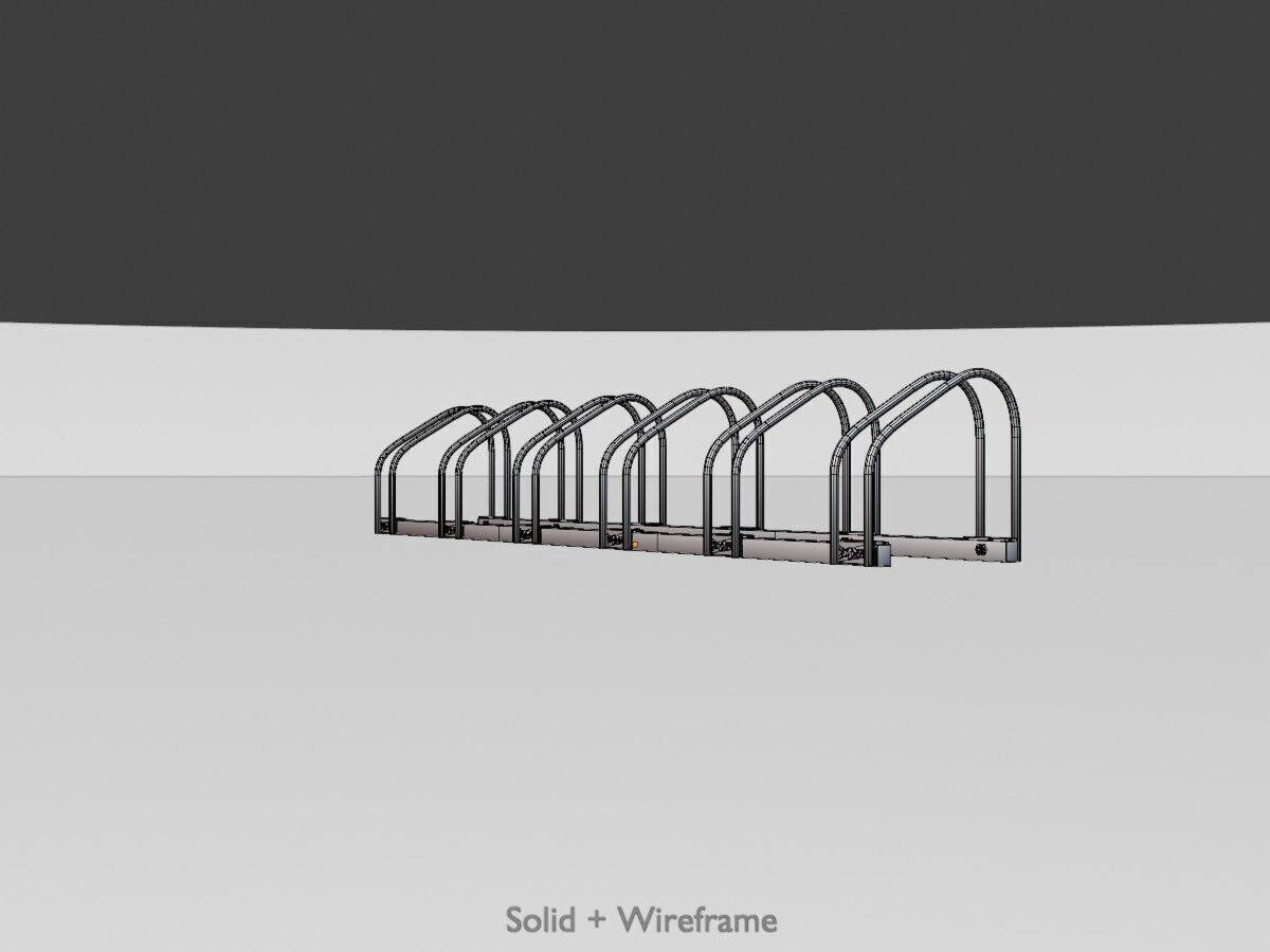 Bicycle stand for floor or wall mounting Low-poly 3D model_11