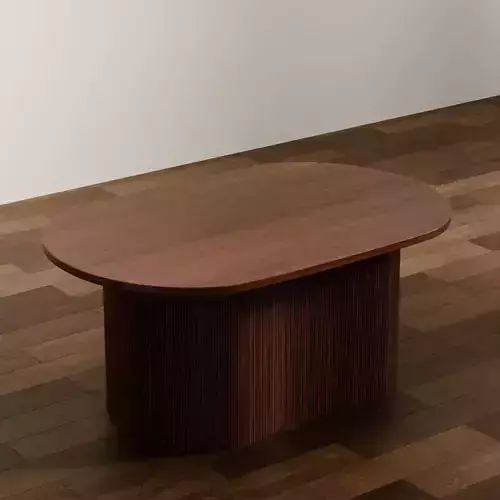 Modern Oval Wood Coffee Table 