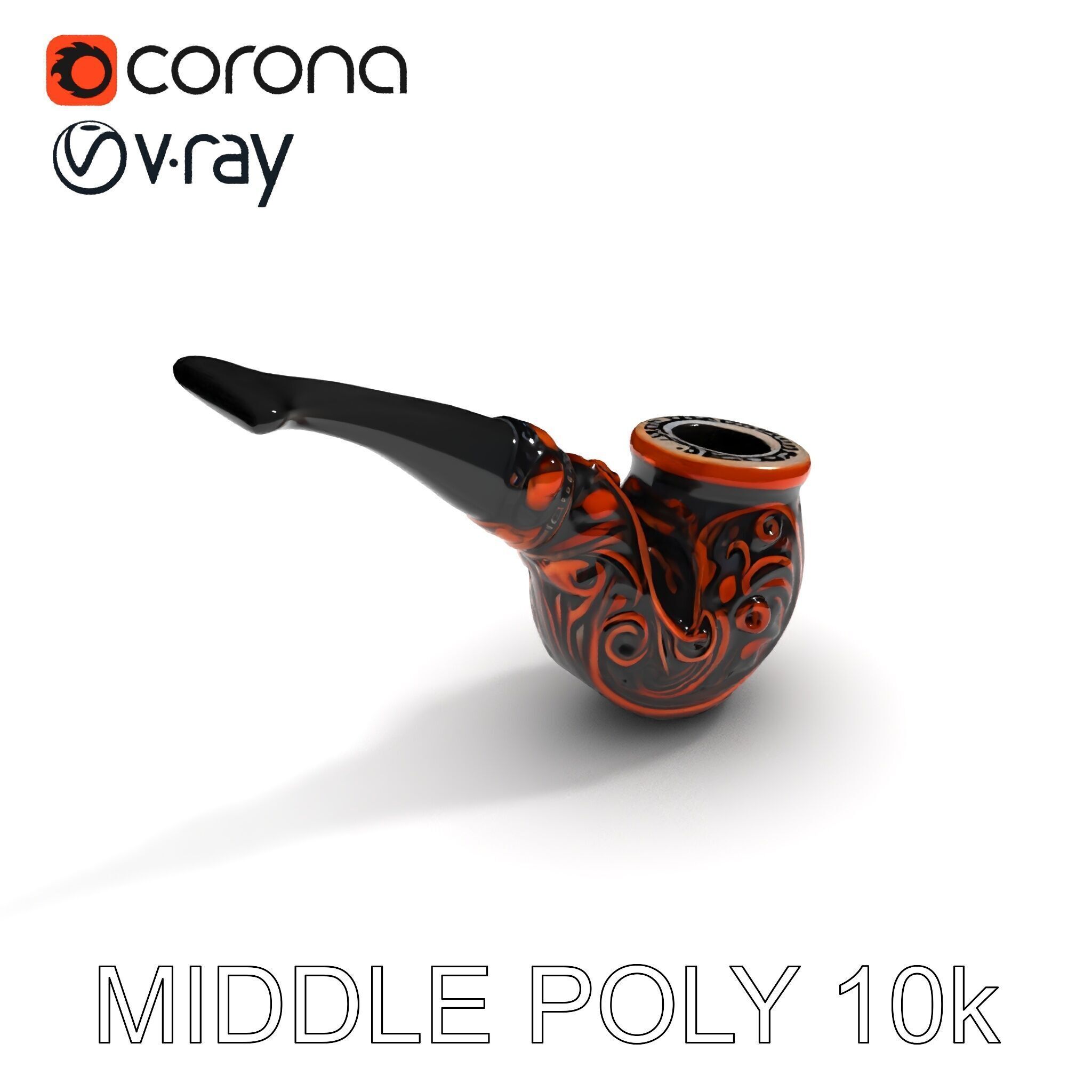 Ornate Tobacco Pipe Model Pack Low-poly 3D model_24