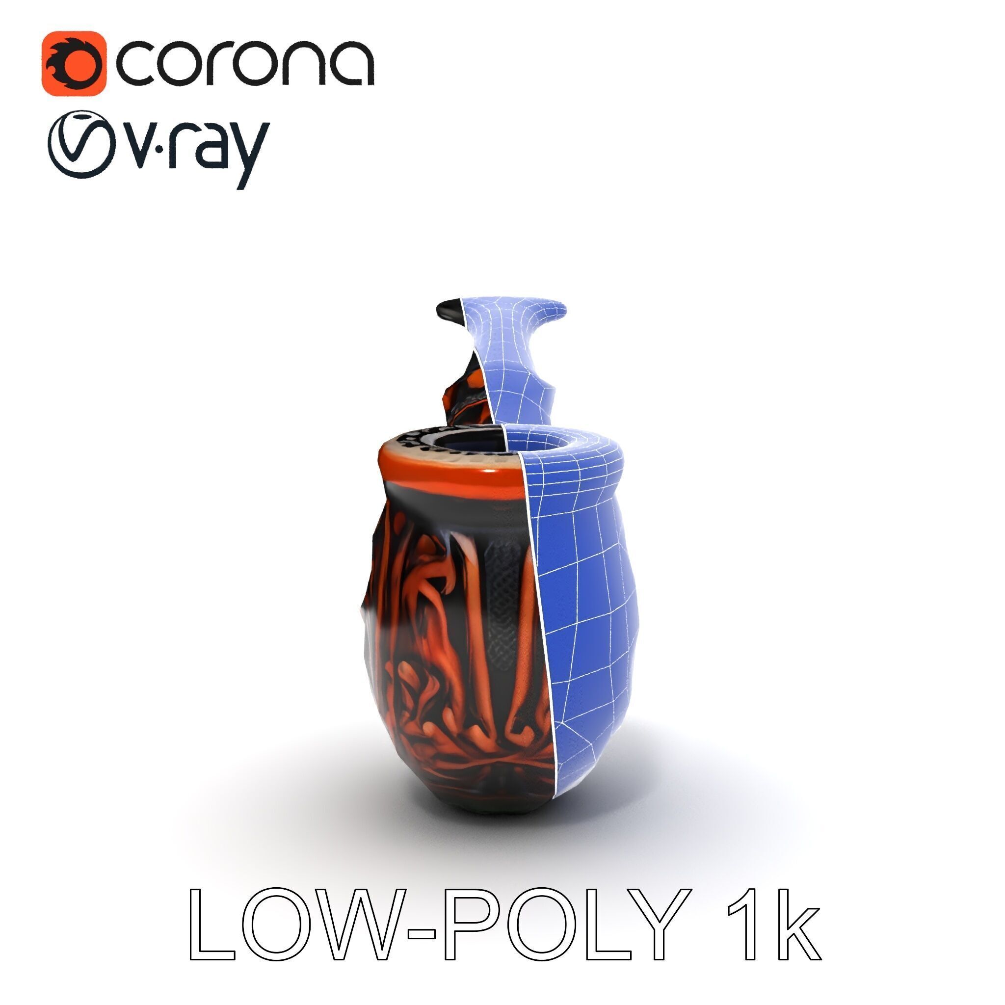 Ornate Tobacco Pipe Model Pack Low-poly 3D model_23