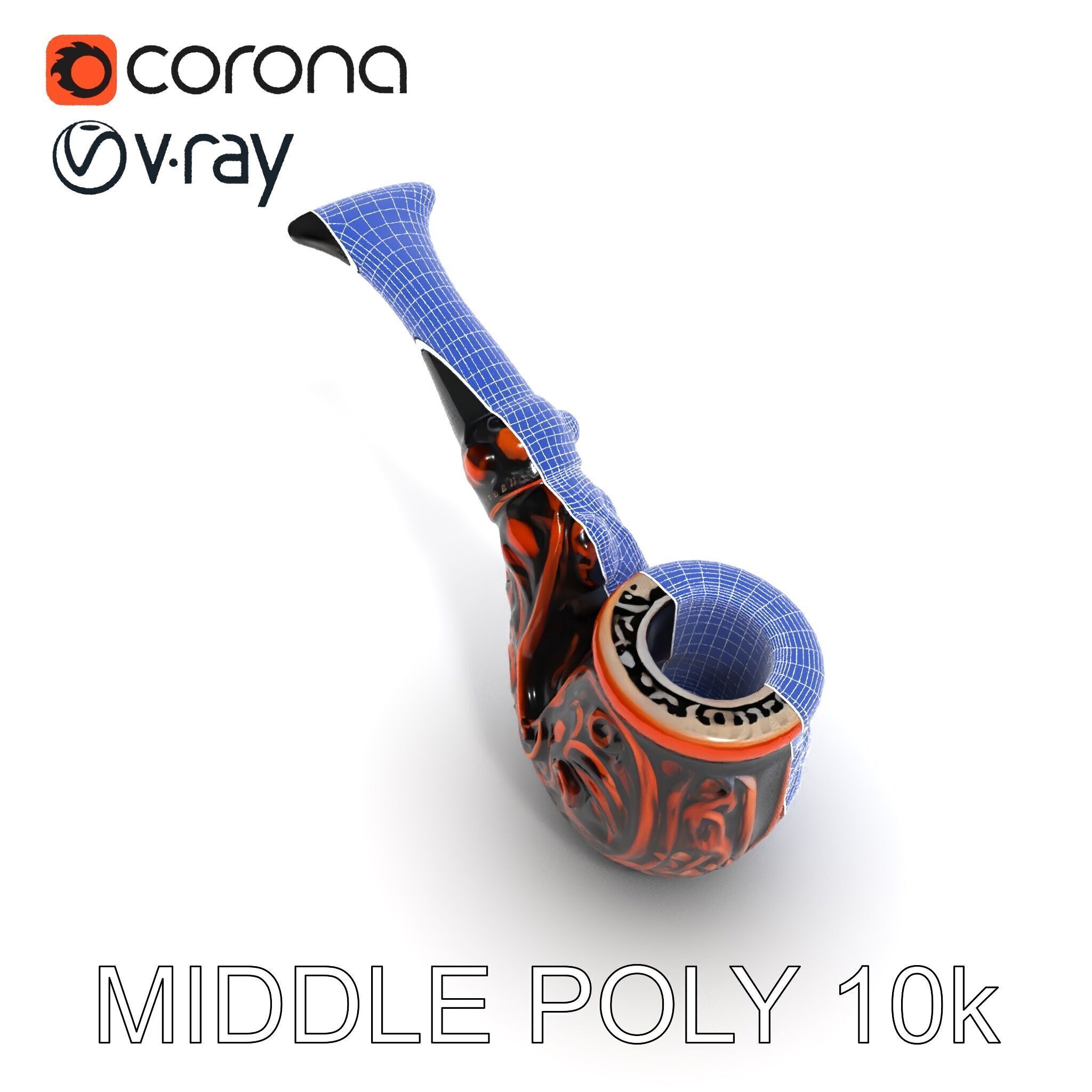 Ornate Tobacco Pipe Model Pack Low-poly 3D model_33