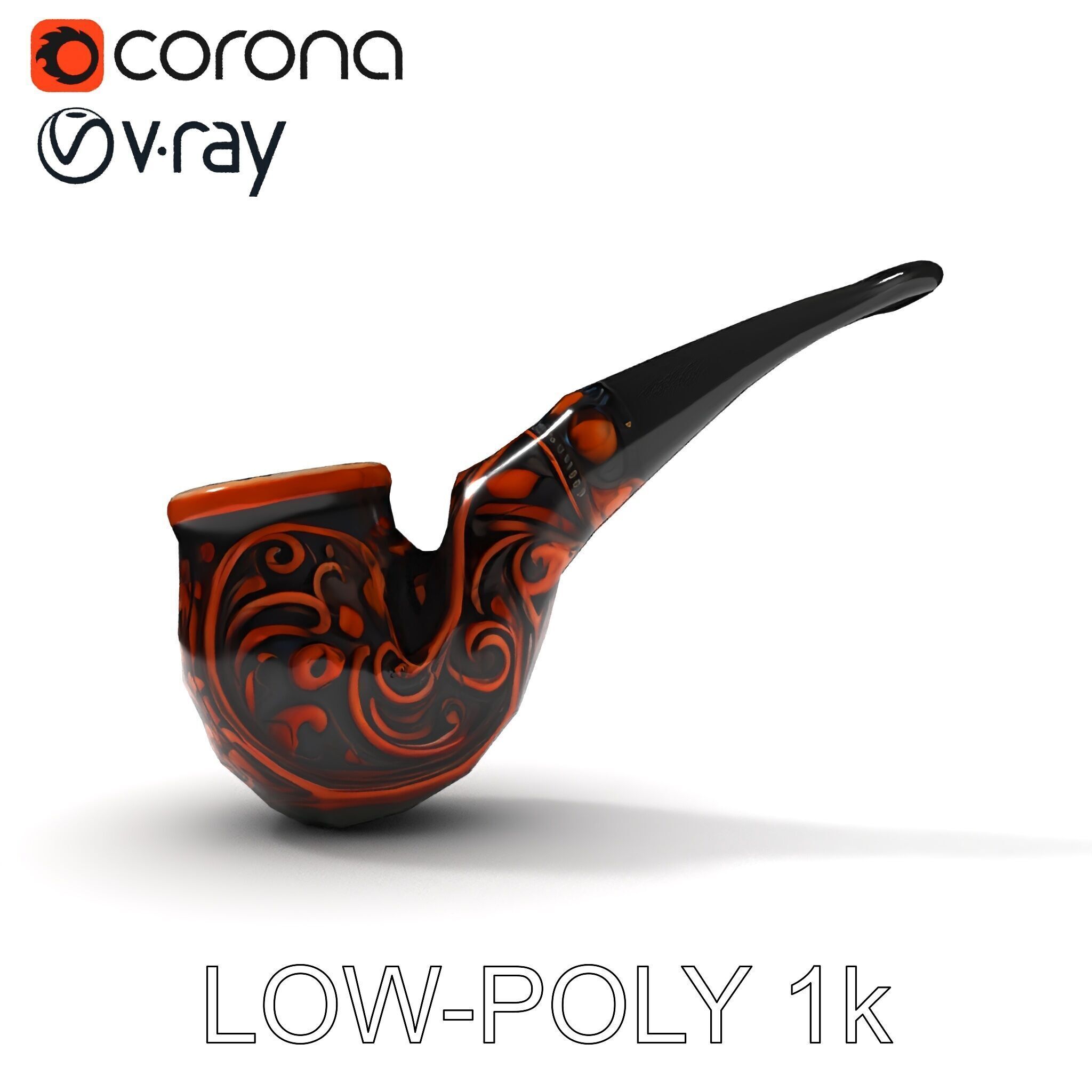 Ornate Tobacco Pipe Model Pack Low-poly 3D model_25