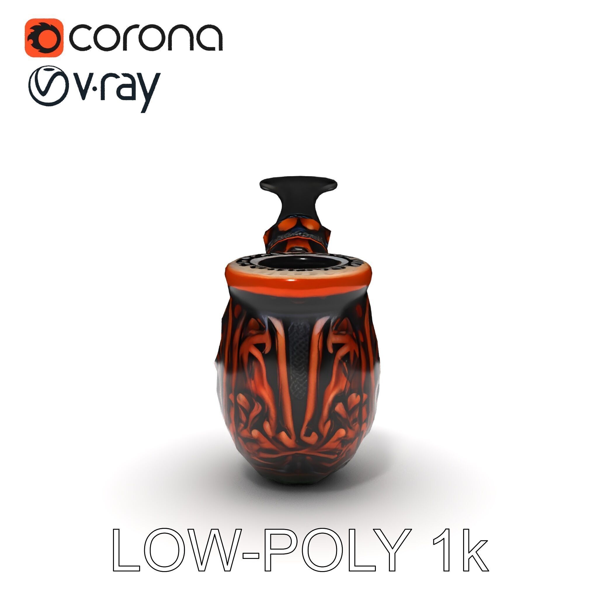 Ornate Tobacco Pipe Model Pack Low-poly 3D model_7