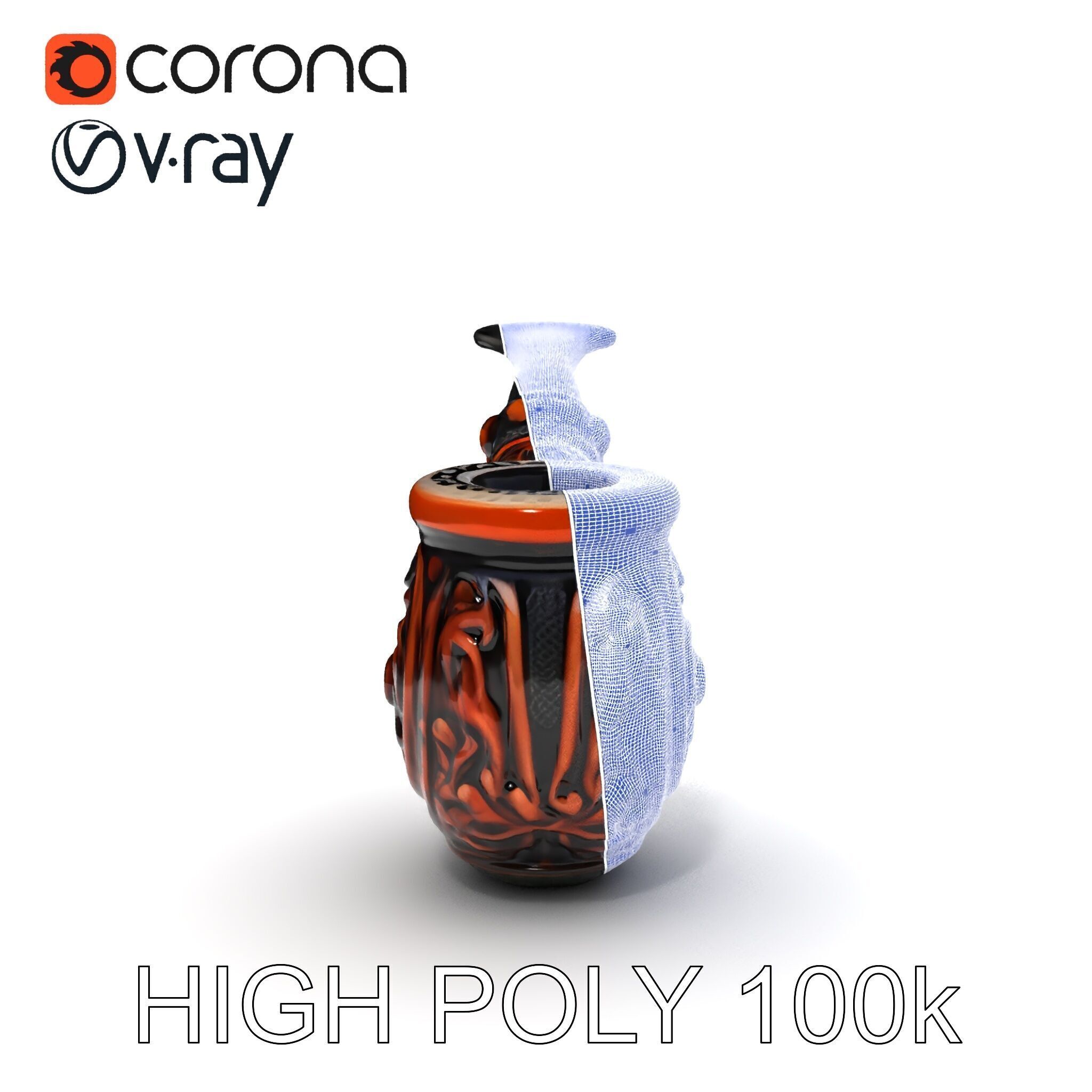 Ornate Tobacco Pipe Model Pack Low-poly 3D model_21