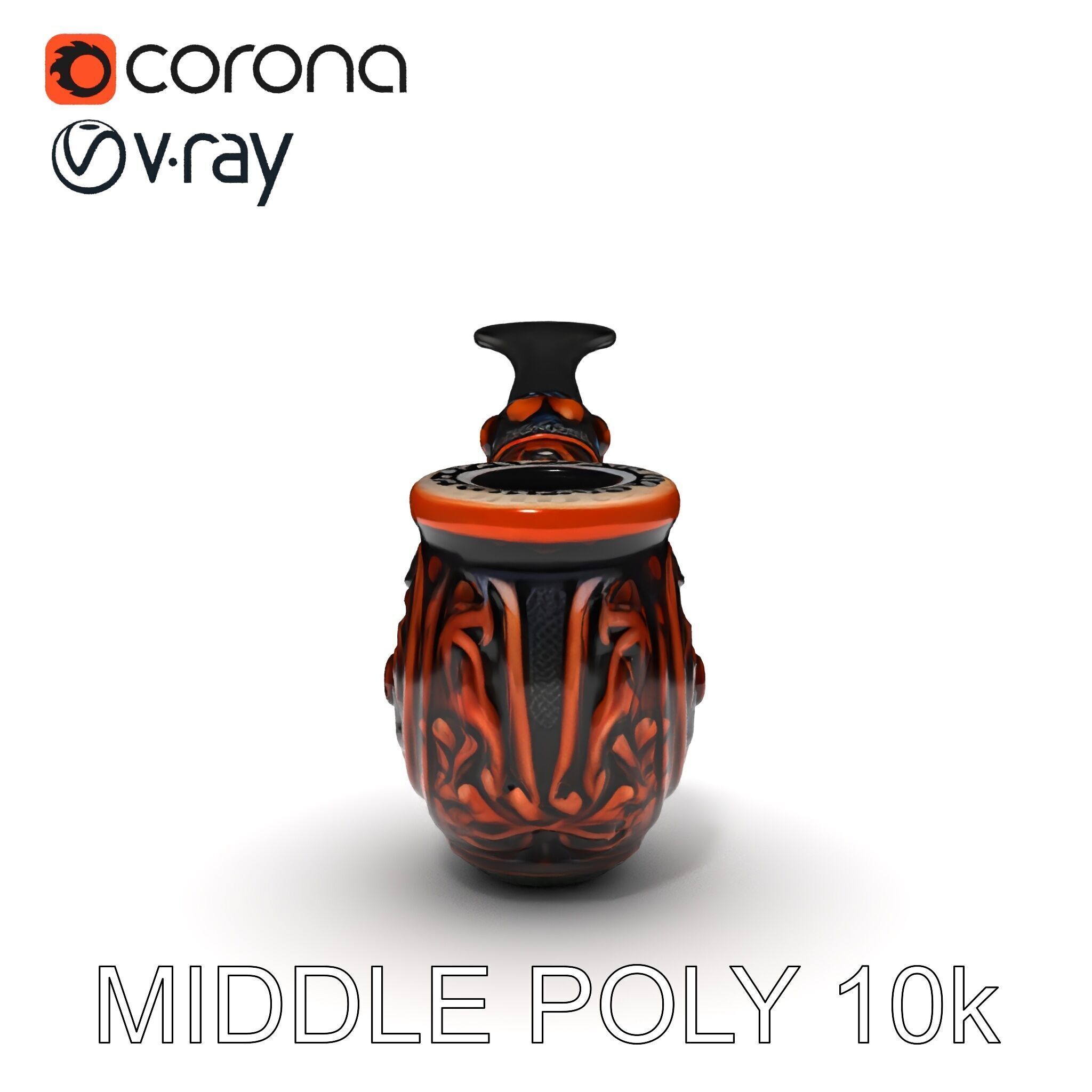 Ornate Tobacco Pipe Model Pack Low-poly 3D model_30