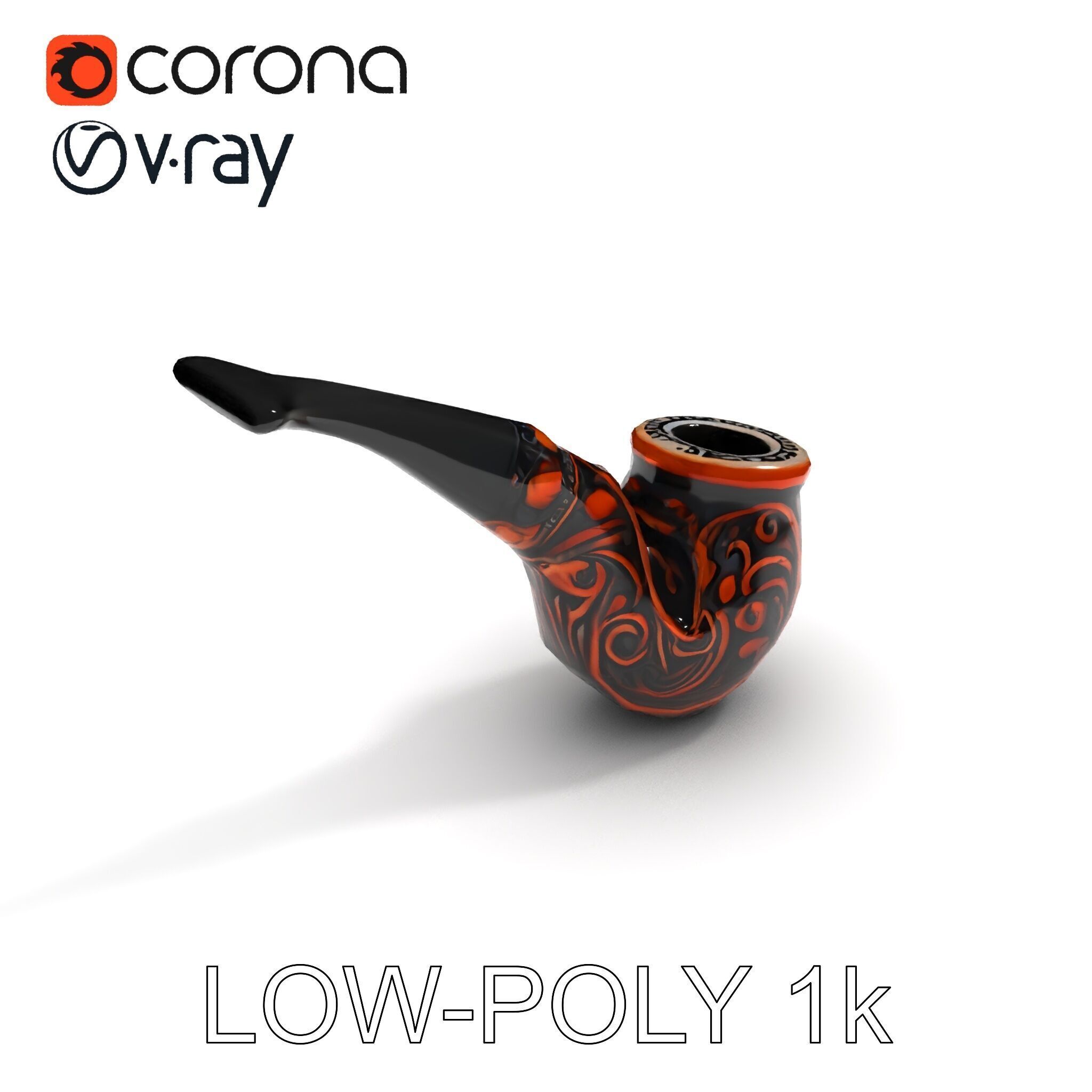 Ornate Tobacco Pipe Model Pack Low-poly 3D model_31