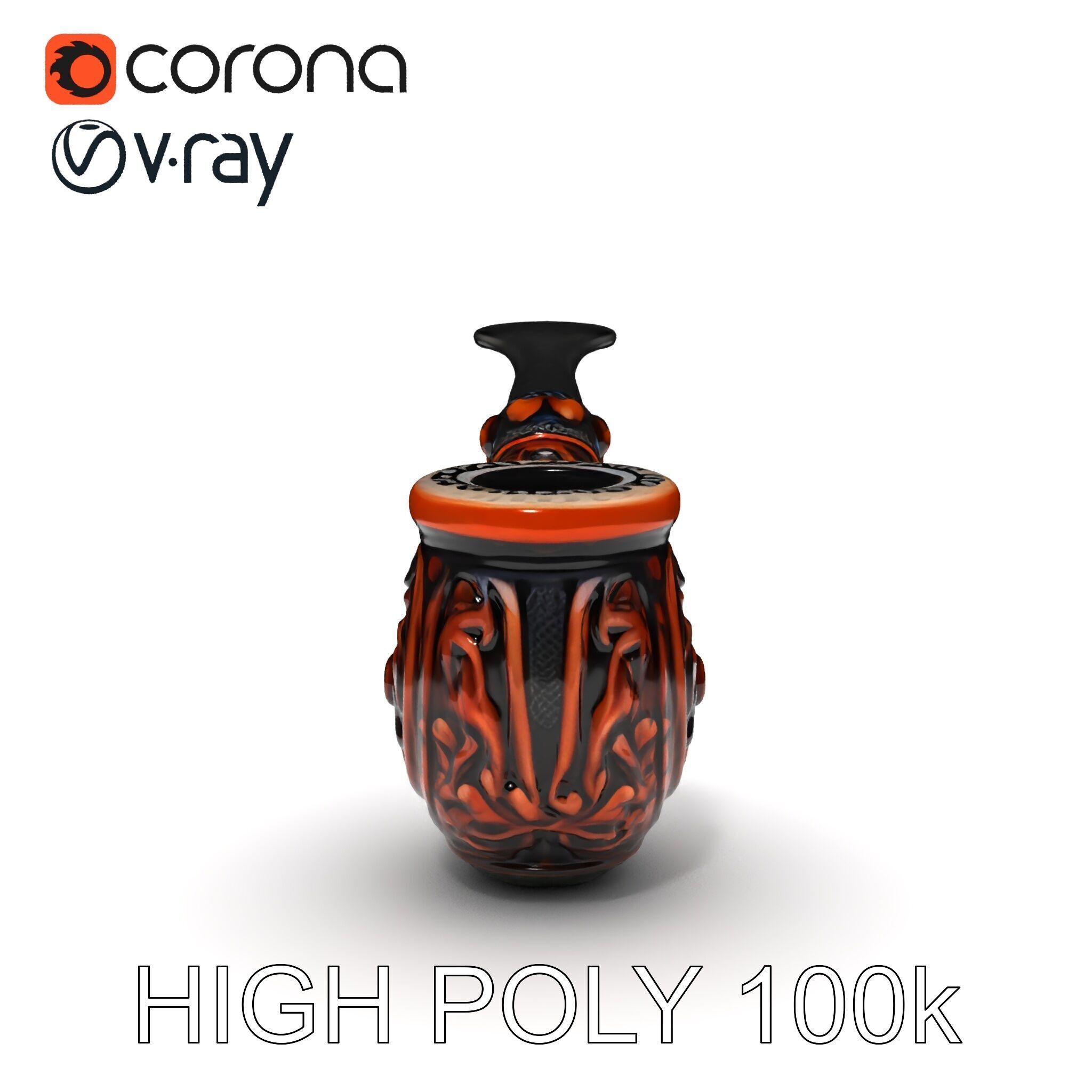 Ornate Tobacco Pipe Model Pack Low-poly 3D model_35