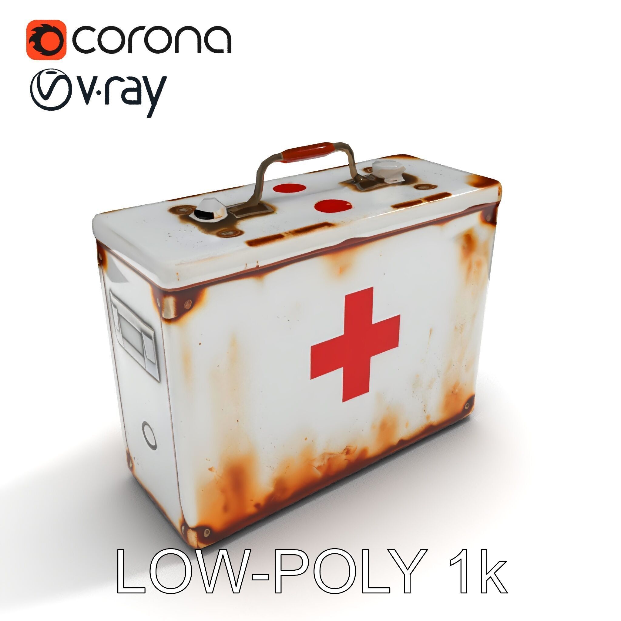 Rustic Medical First Aid Kit Model Pack Low-poly 3D model_27