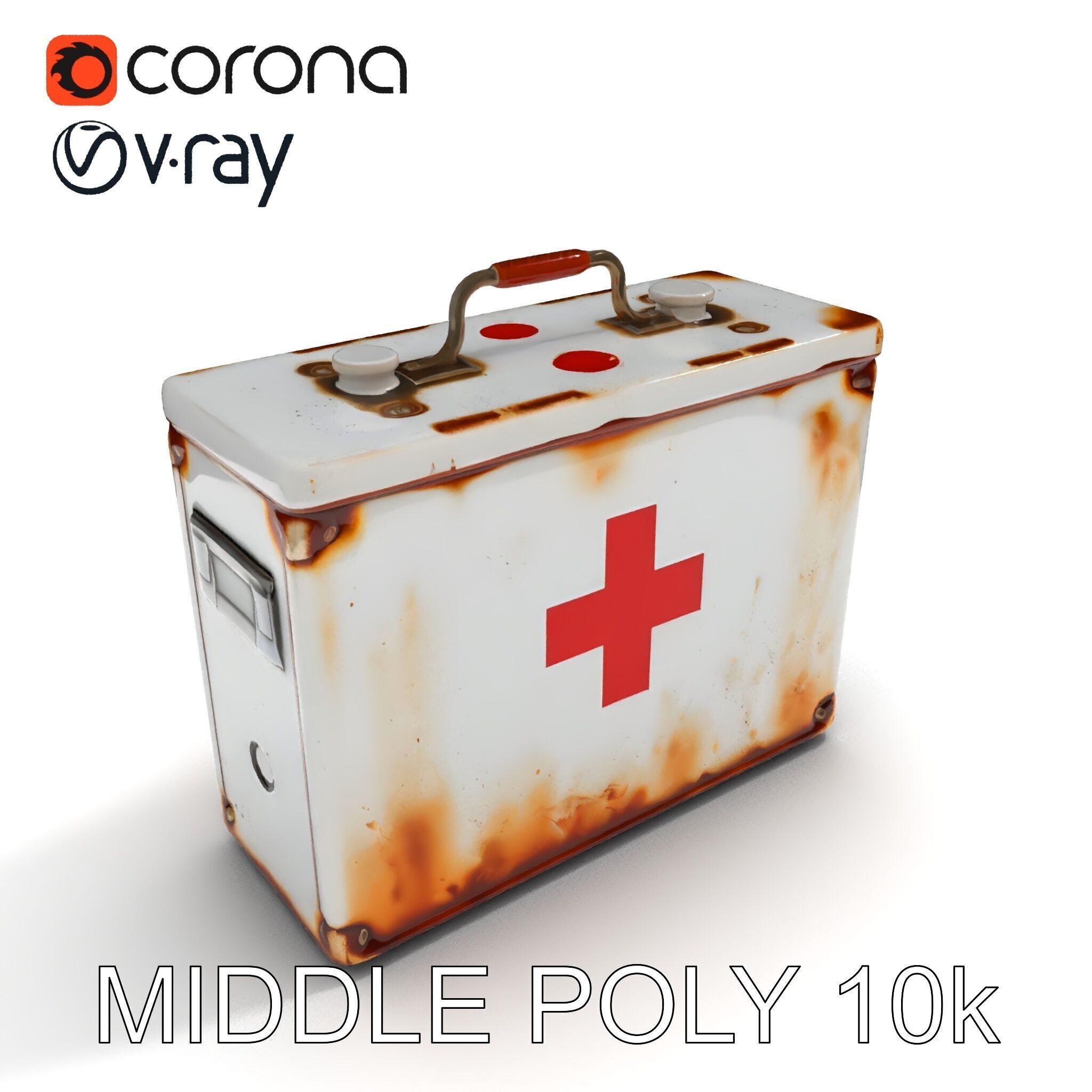 Rustic Medical First Aid Kit Model Pack Low-poly 3D model_6