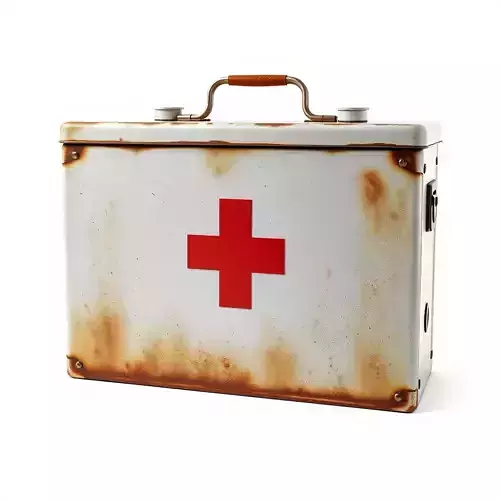 Rustic Medical First Aid Kit Model Pack Low-poly 3D model