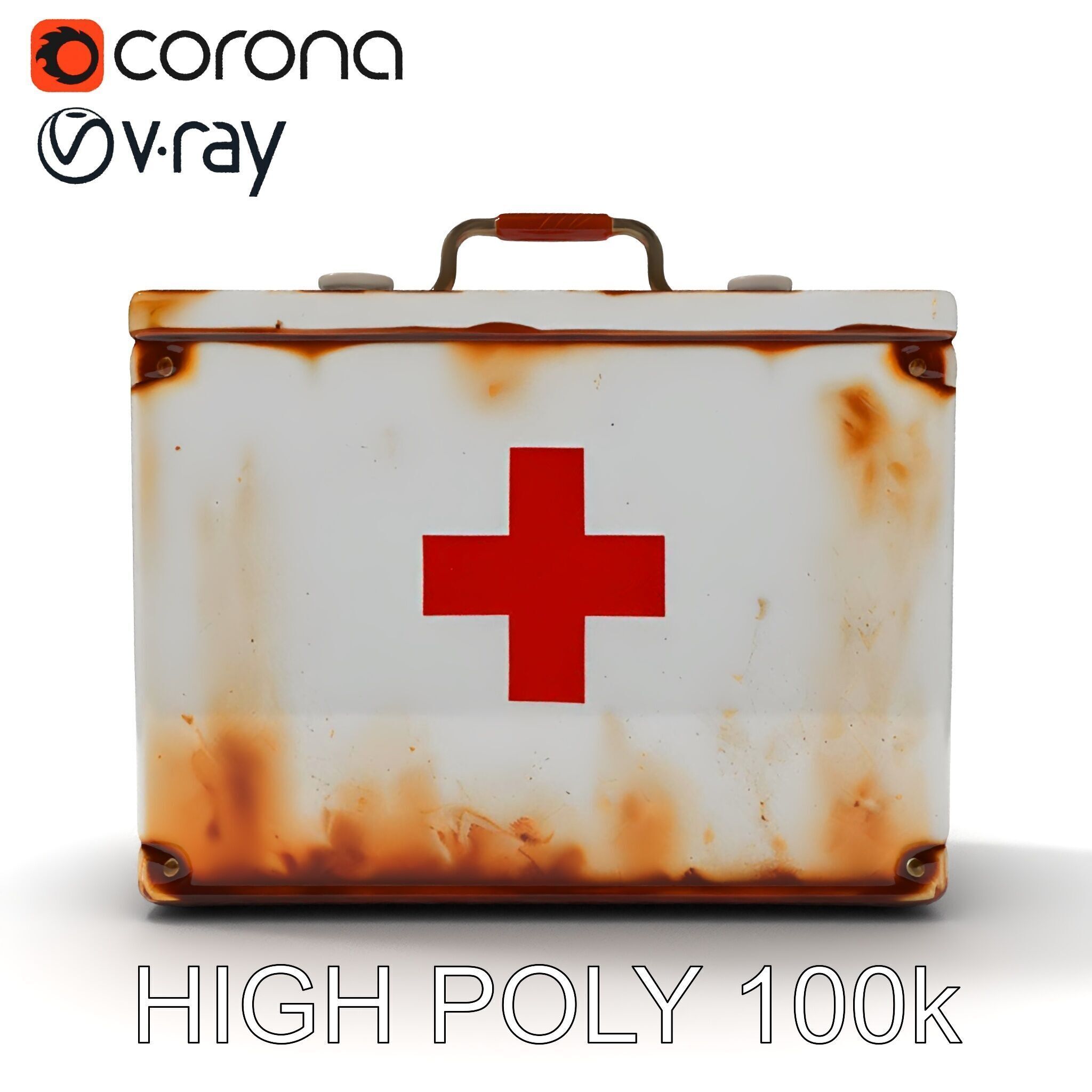 Rustic Medical First Aid Kit Model Pack Low-poly 3D model_31