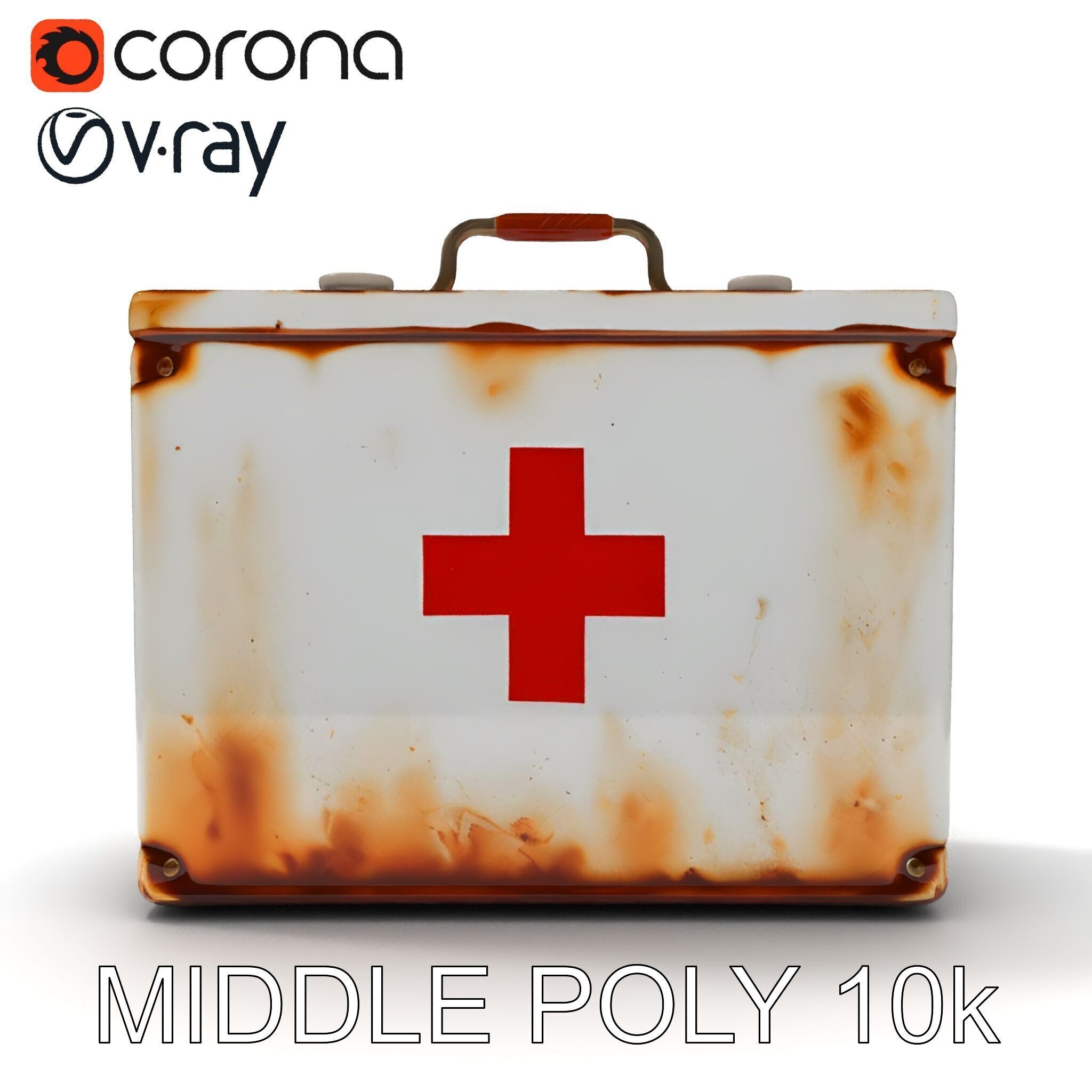 Rustic Medical First Aid Kit Model Pack Low-poly 3D model_29