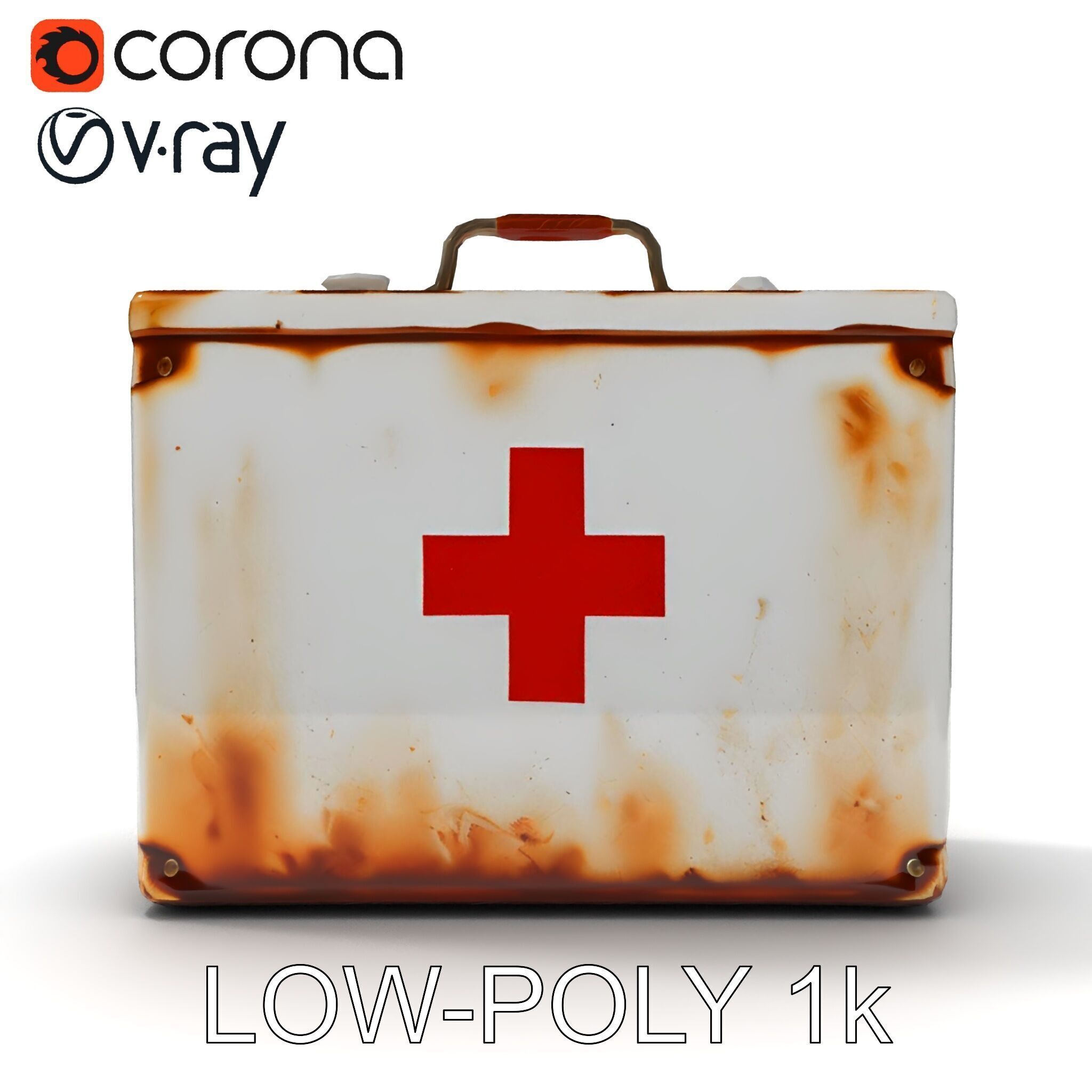 Rustic Medical First Aid Kit Model Pack Low-poly 3D model_33