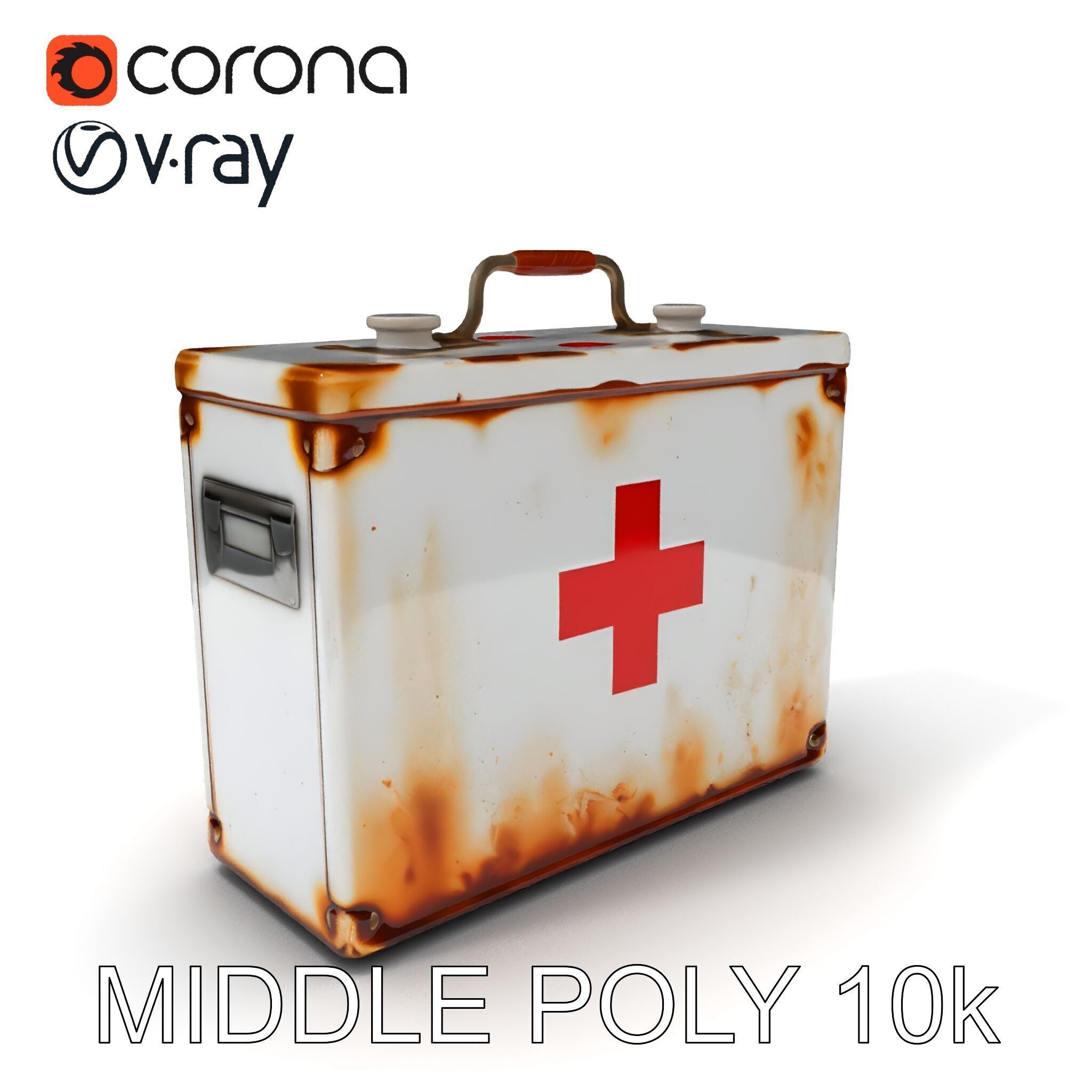 Rustic Medical First Aid Kit Model Pack Low-poly 3D model_16