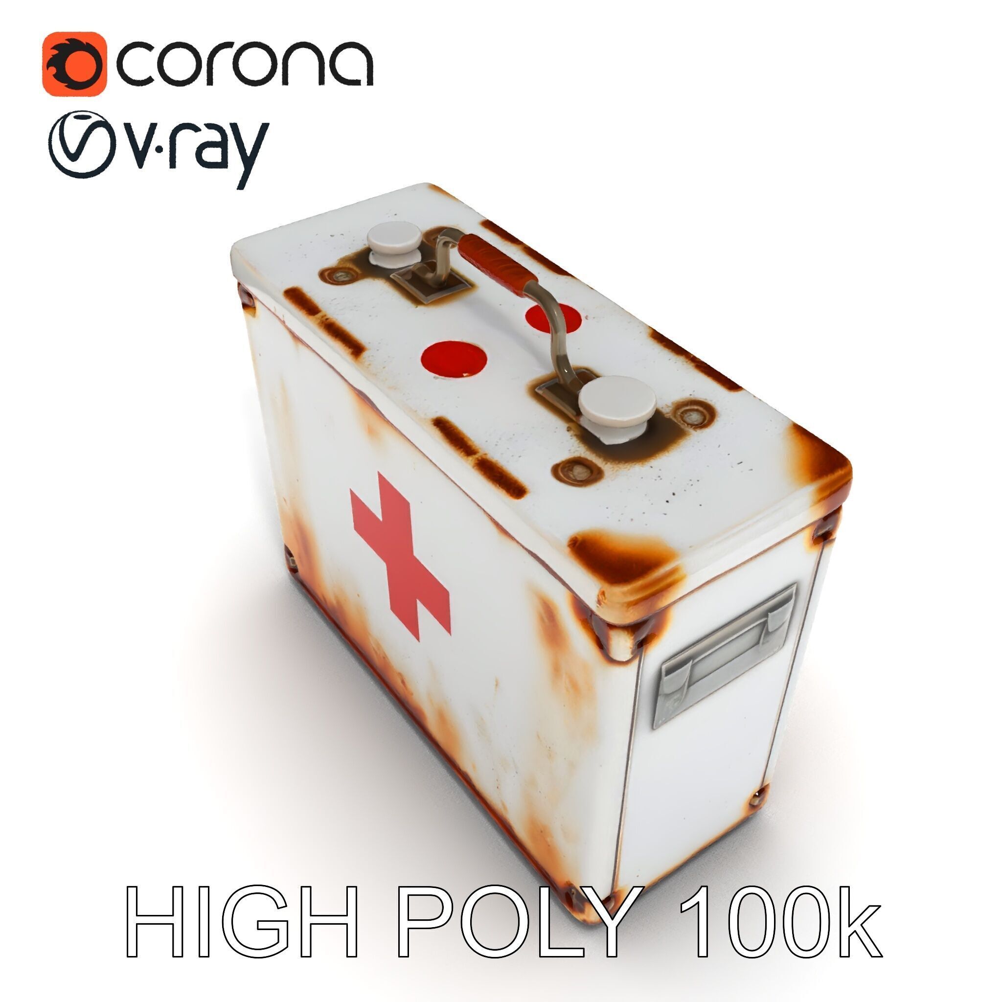 Rustic Medical First Aid Kit Model Pack Low-poly 3D model_20