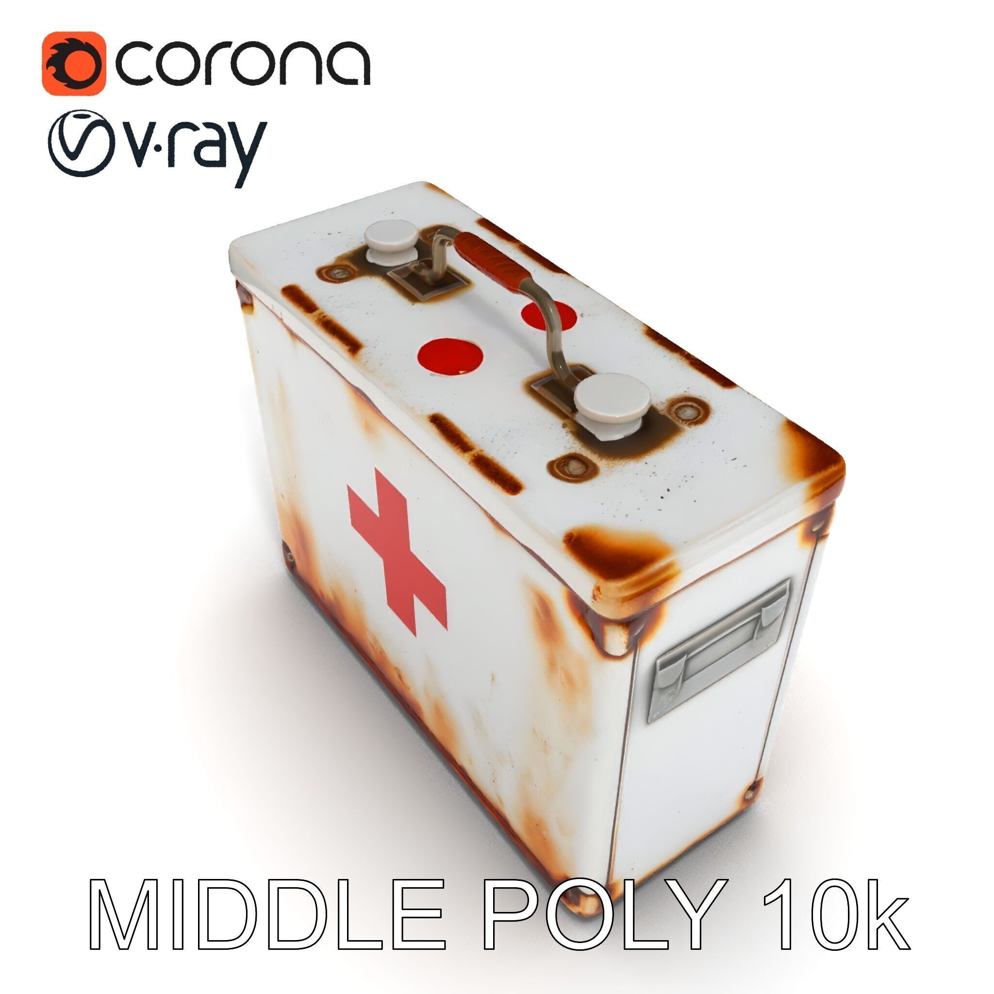 Rustic Medical First Aid Kit Model Pack Low-poly 3D model_32