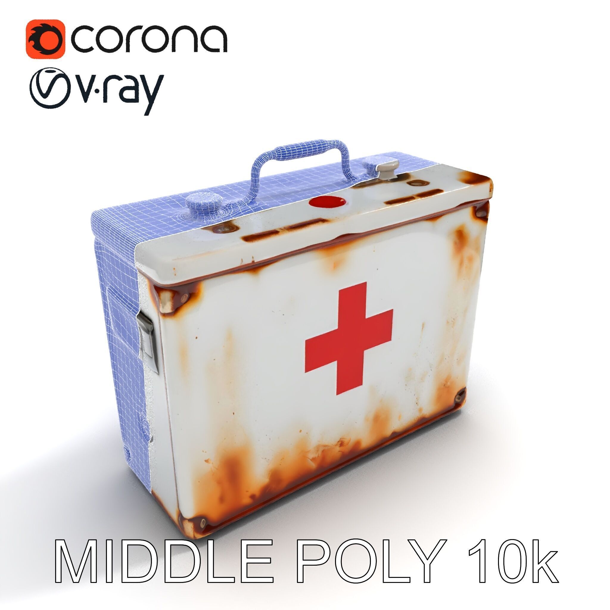 Rustic Medical First Aid Kit Model Pack Low-poly 3D model_11