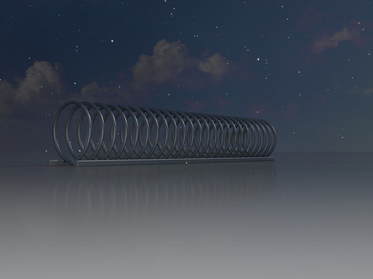 Spiral-shaped bicycle stand made of aluminum Low-poly 3D model_5