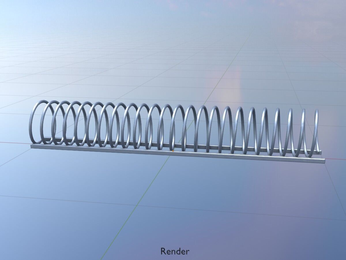 Spiral-shaped bicycle stand made of aluminum Low-poly 3D model_20