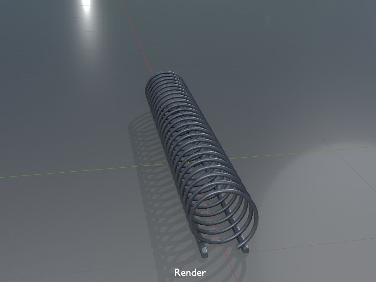 Spiral-shaped bicycle stand made of aluminum Low-poly 3D model_17