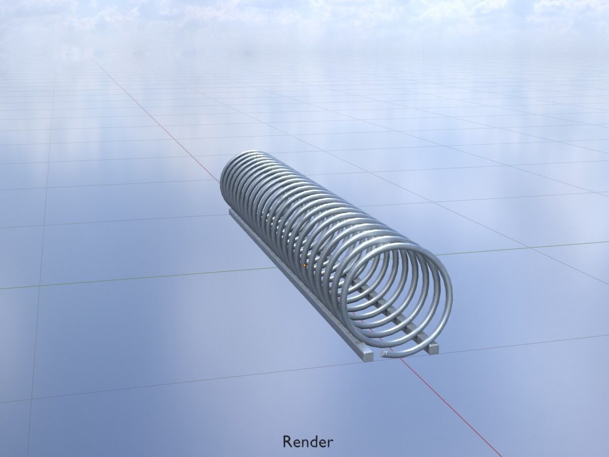 Spiral-shaped bicycle stand made of aluminum Low-poly 3D model_19