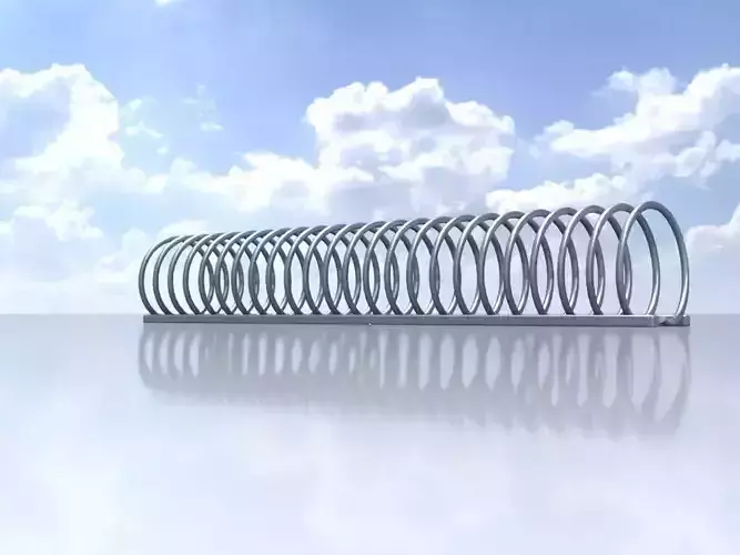 Spiral-shaped bicycle stand made of aluminum Low-poly 3D model