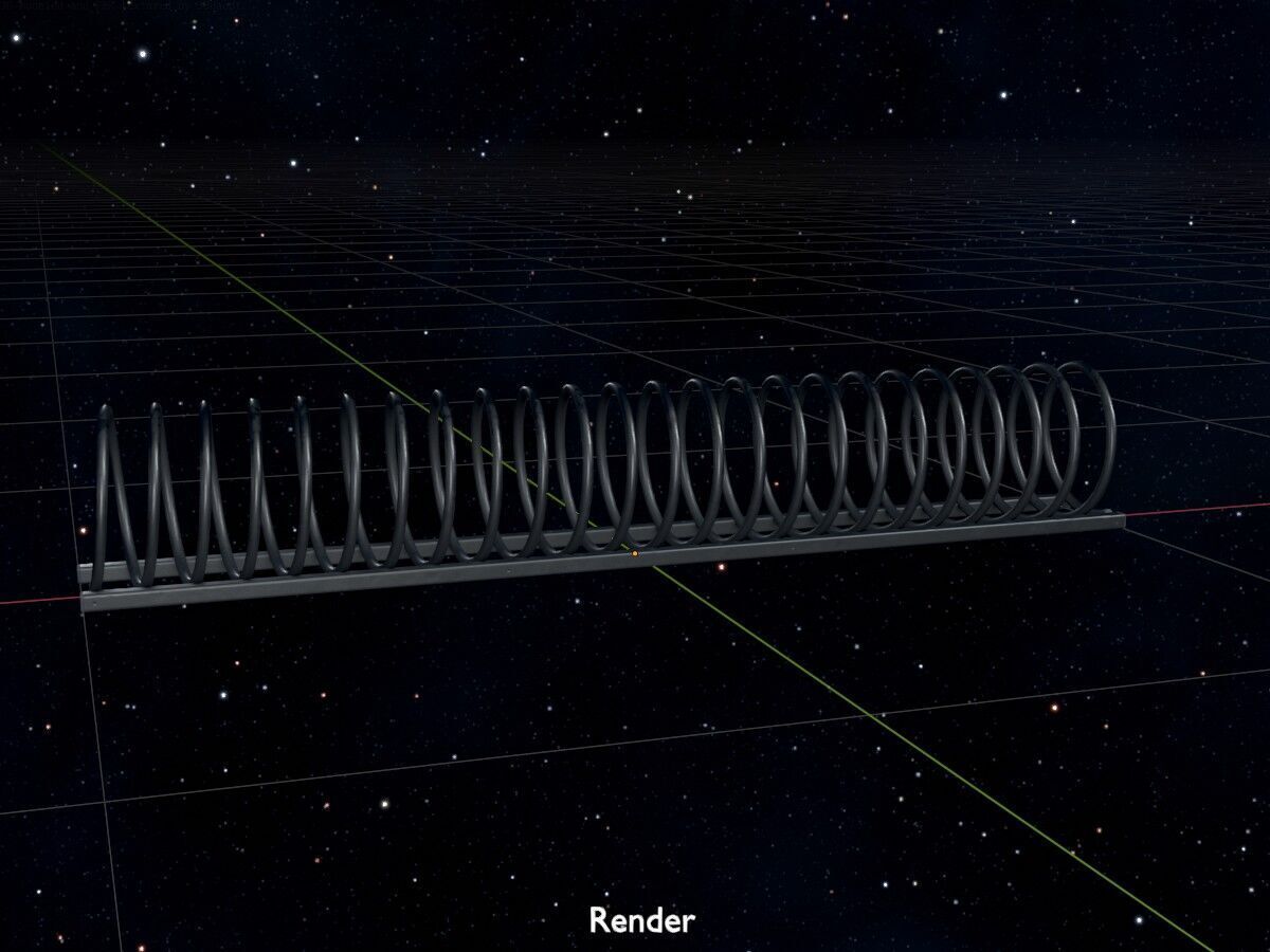 Spiral-shaped bicycle stand made of aluminum Low-poly 3D model_18