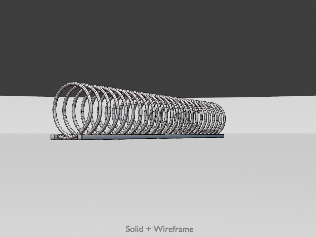 Spiral-shaped bicycle stand made of aluminum Low-poly 3D model_11
