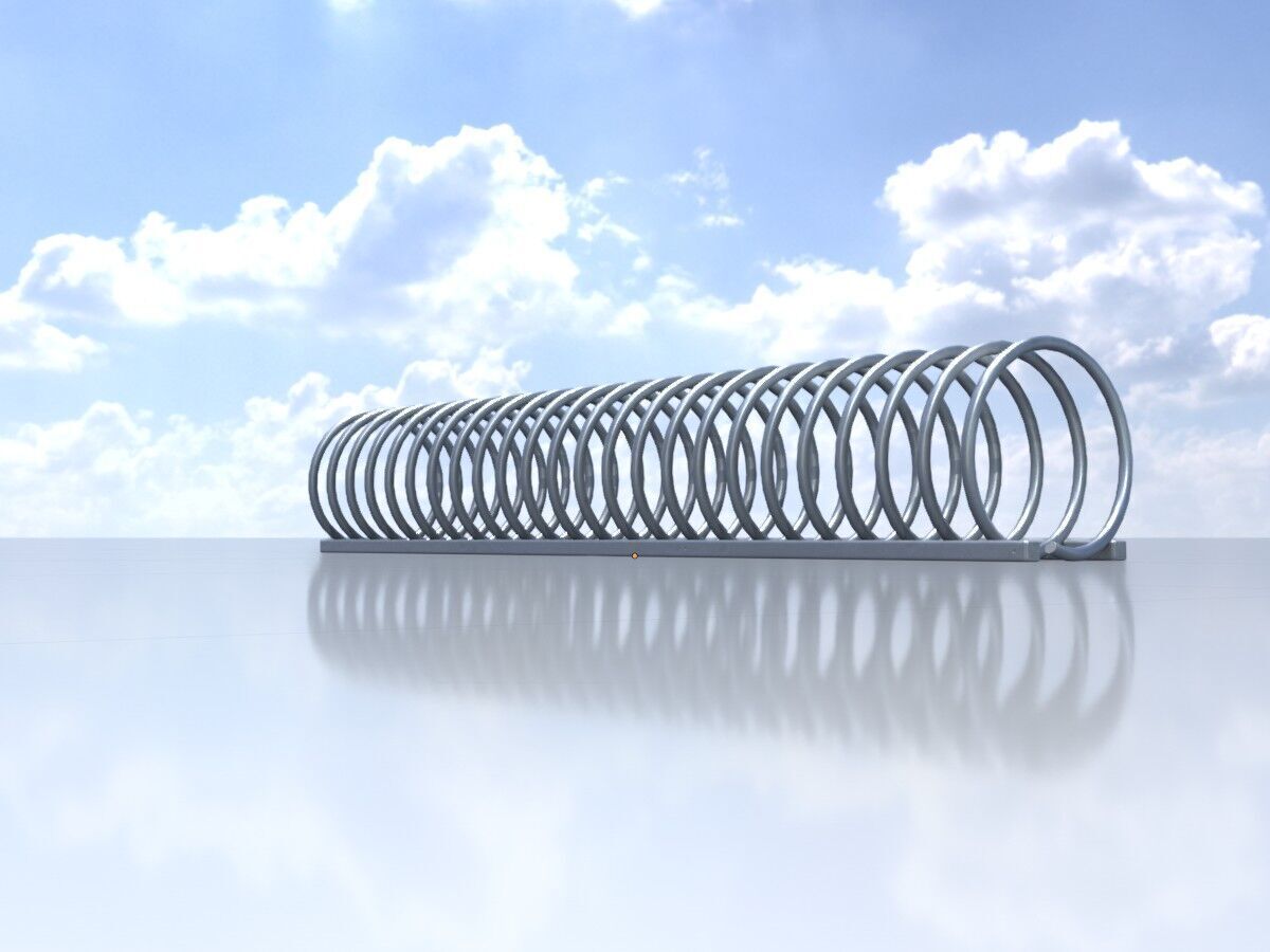 Spiral-shaped bicycle stand made of aluminum Low-poly 3D model_14