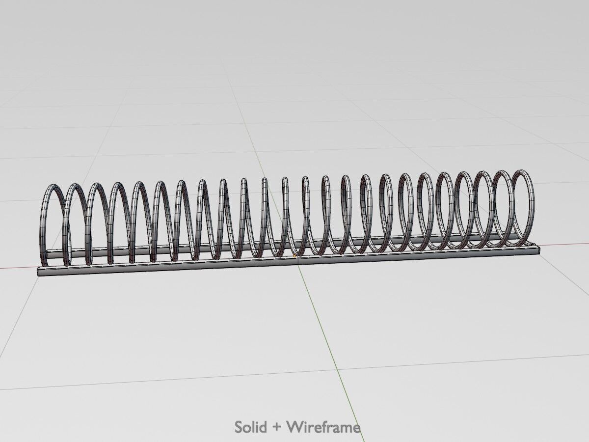 Spiral-shaped bicycle stand made of aluminum Low-poly 3D model_13