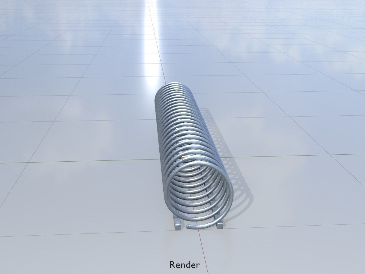 Spiral-shaped bicycle stand made of aluminum Low-poly 3D model_15