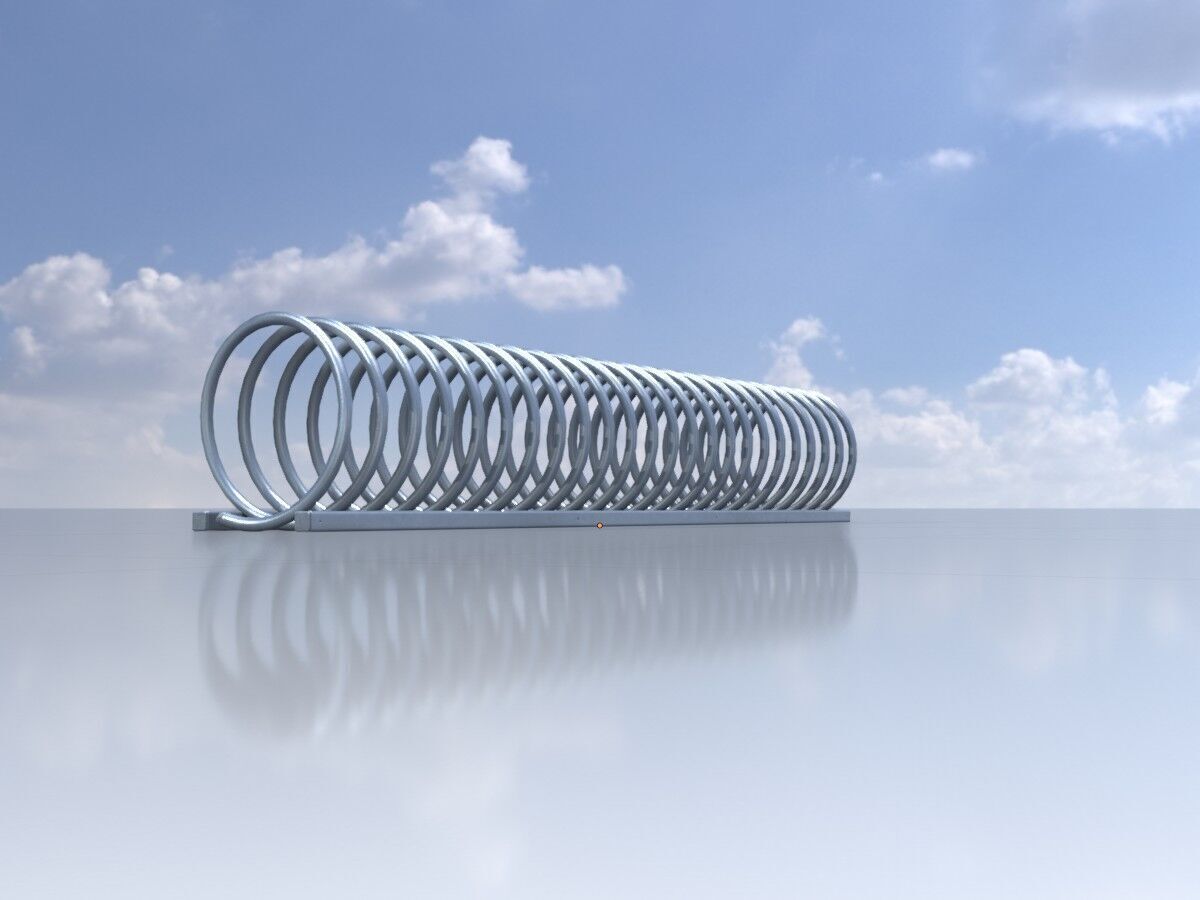 Spiral-shaped bicycle stand made of aluminum Low-poly 3D model_3