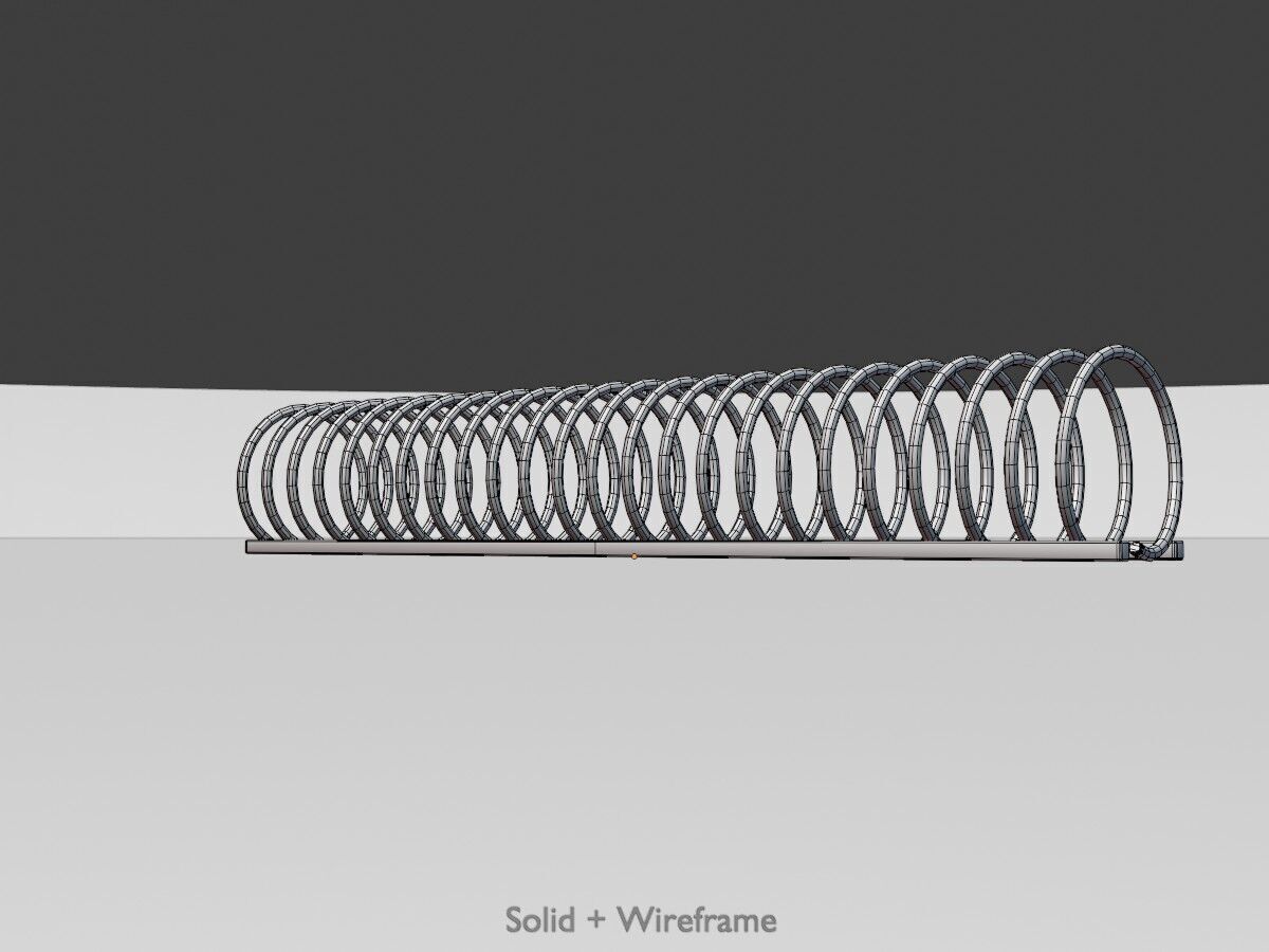 Spiral-shaped bicycle stand made of aluminum Low-poly 3D model_10