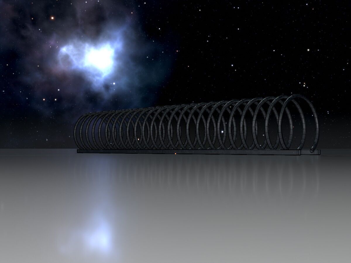 Spiral-shaped bicycle stand made of aluminum Low-poly 3D model_8