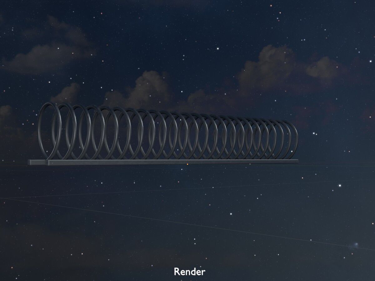 Spiral-shaped bicycle stand made of aluminum Low-poly 3D model_21