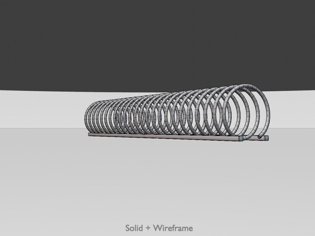 Spiral-shaped bicycle stand made of aluminum Low-poly 3D model_12