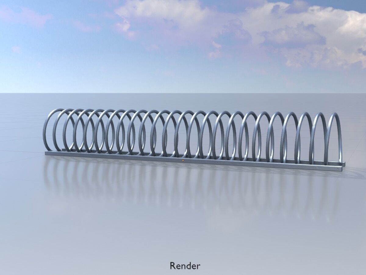 Spiral-shaped bicycle stand made of aluminum Low-poly 3D model_16