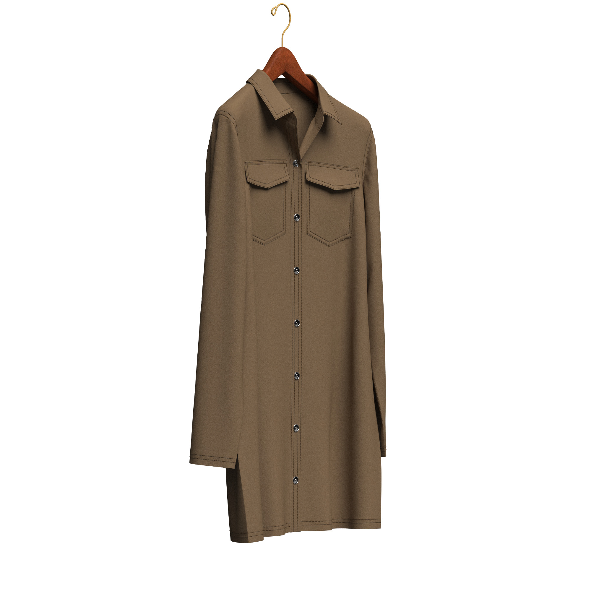 Female Denim Dress on Hanger 3D model_5