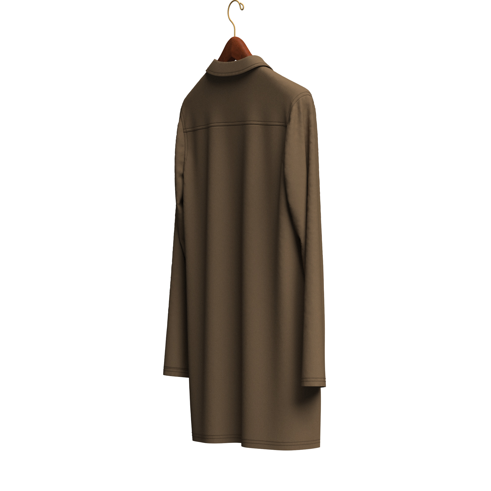 Female Denim Dress on Hanger 3D model_7