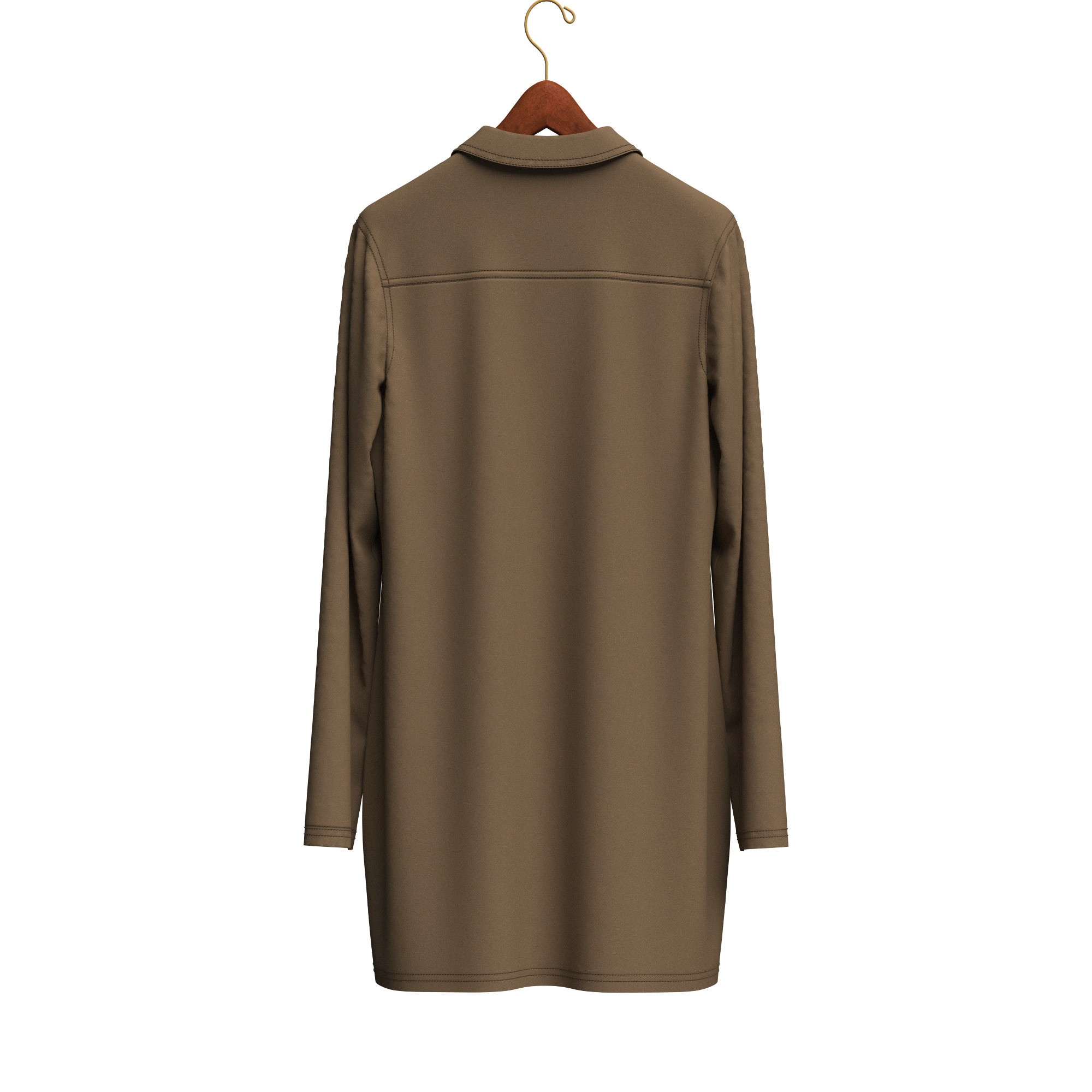 Female Denim Dress on Hanger 3D model_8