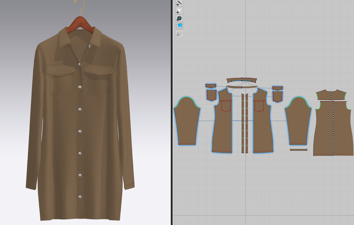 Female Denim Dress on Hanger 3D model_1