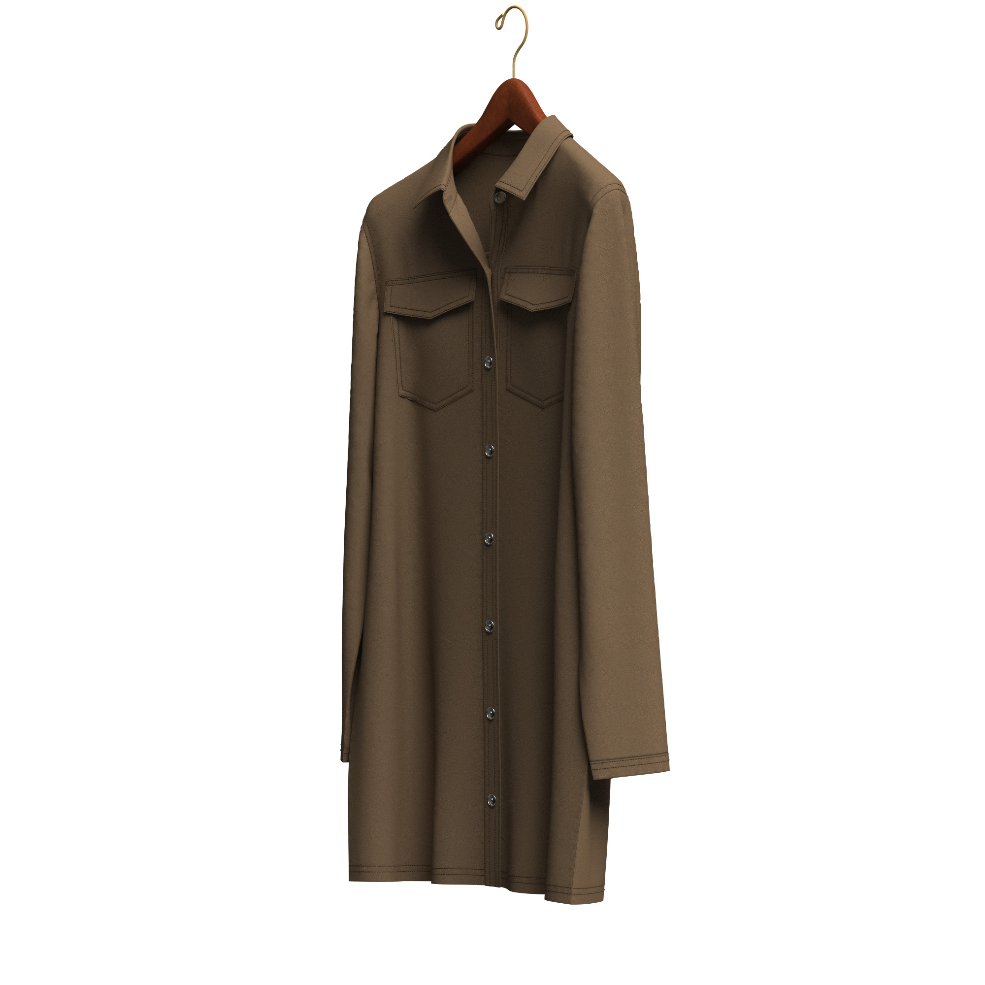 Female Denim Dress on Hanger 3D model_10