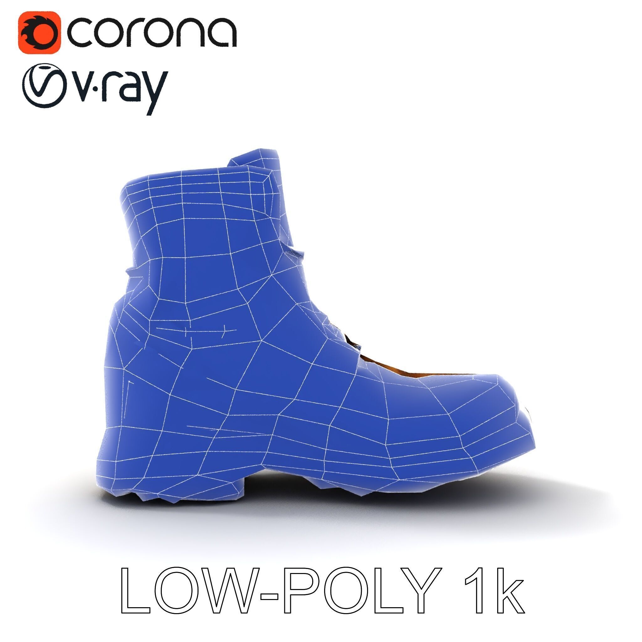 Realistic Leather Boot Model Pack Low-poly 3D model_28