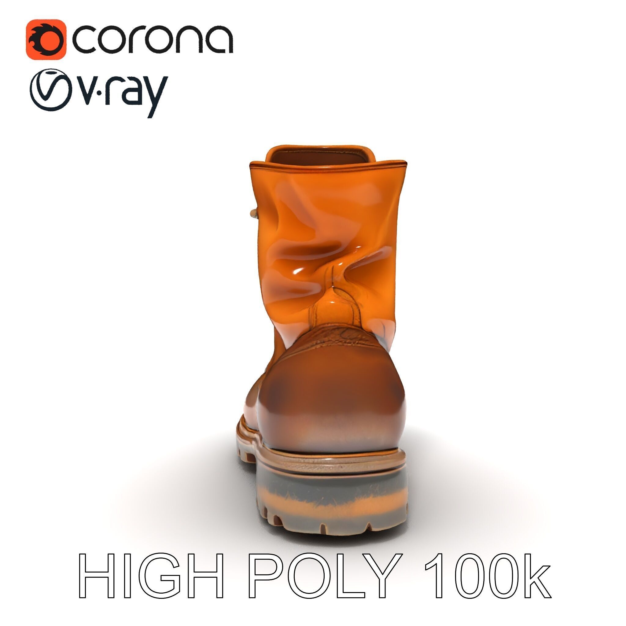 Realistic Leather Boot Model Pack Low-poly 3D model_35