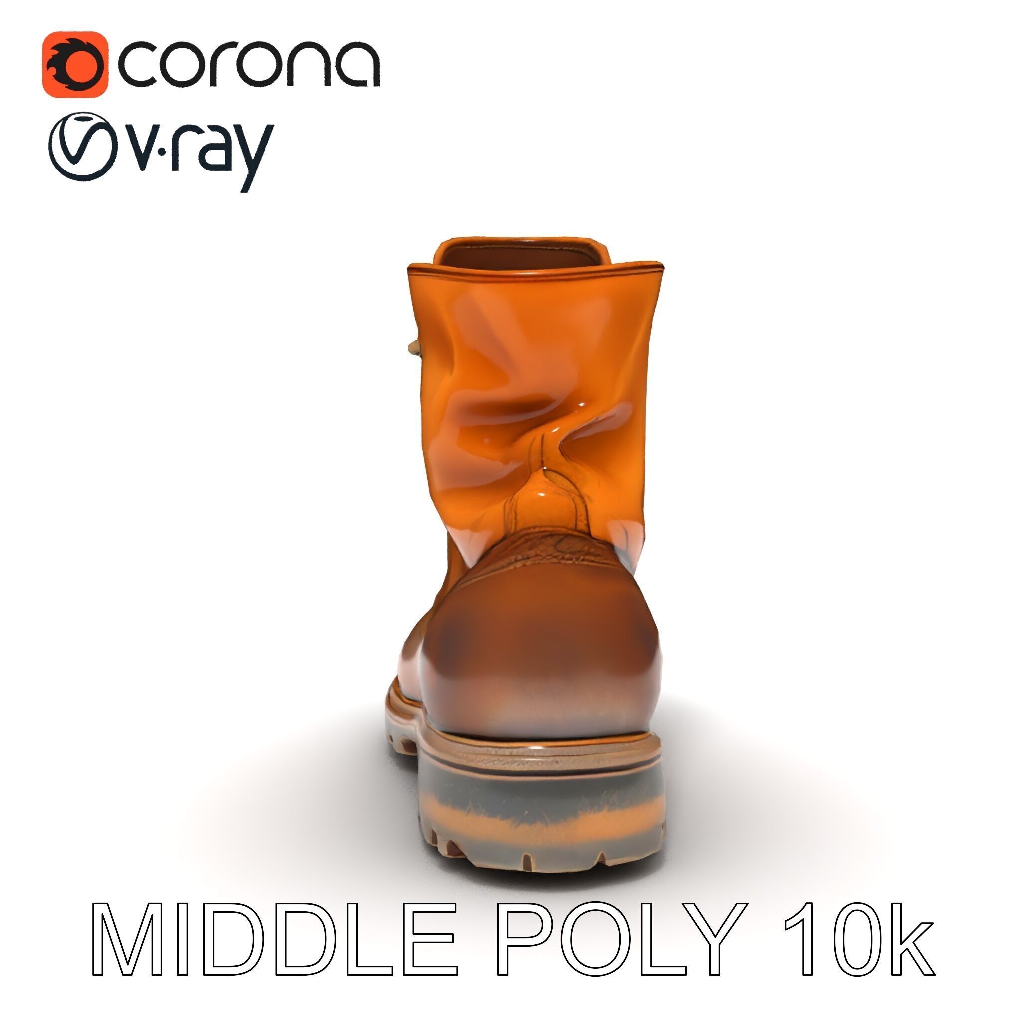 Realistic Leather Boot Model Pack Low-poly 3D model_12