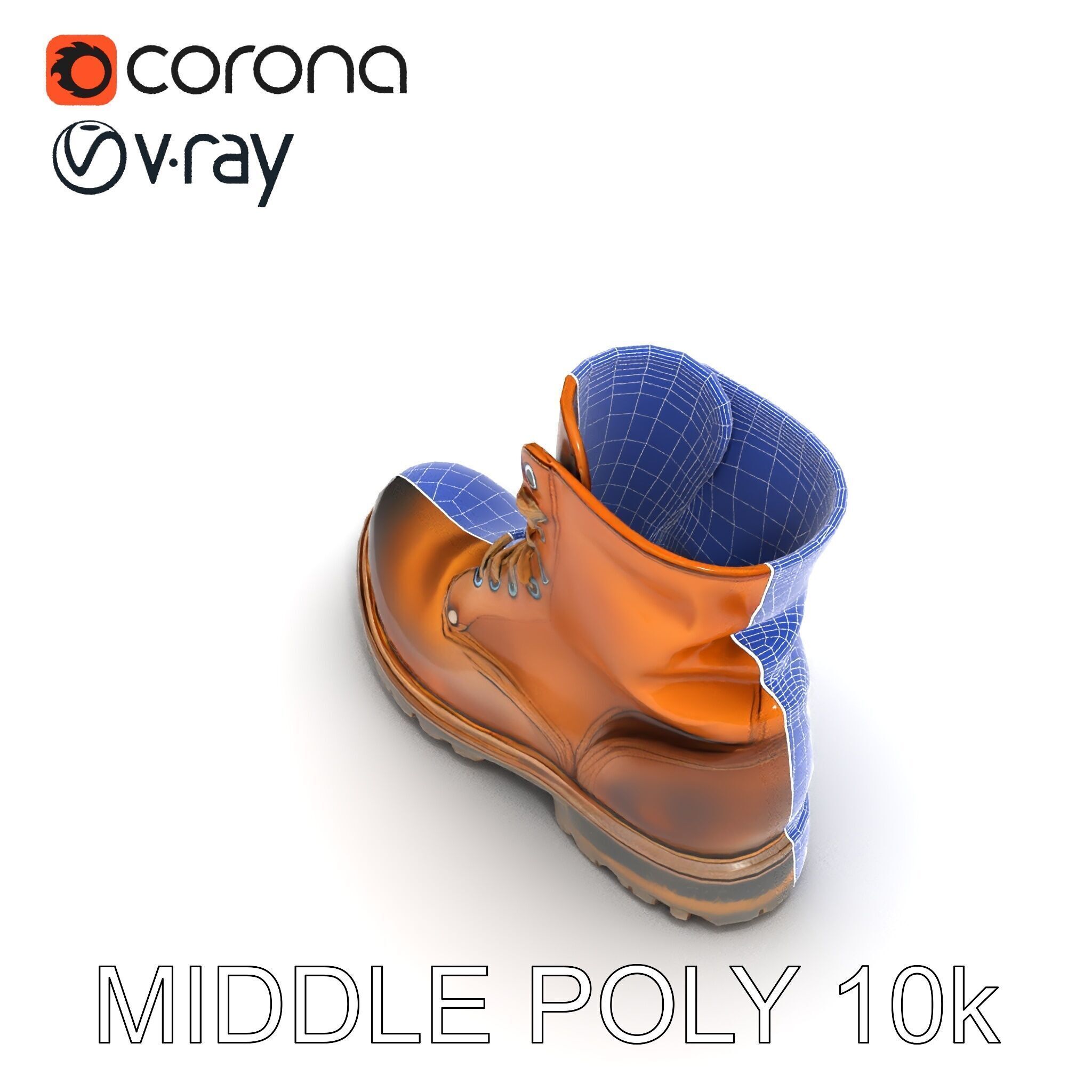 Realistic Leather Boot Model Pack Low-poly 3D model_33