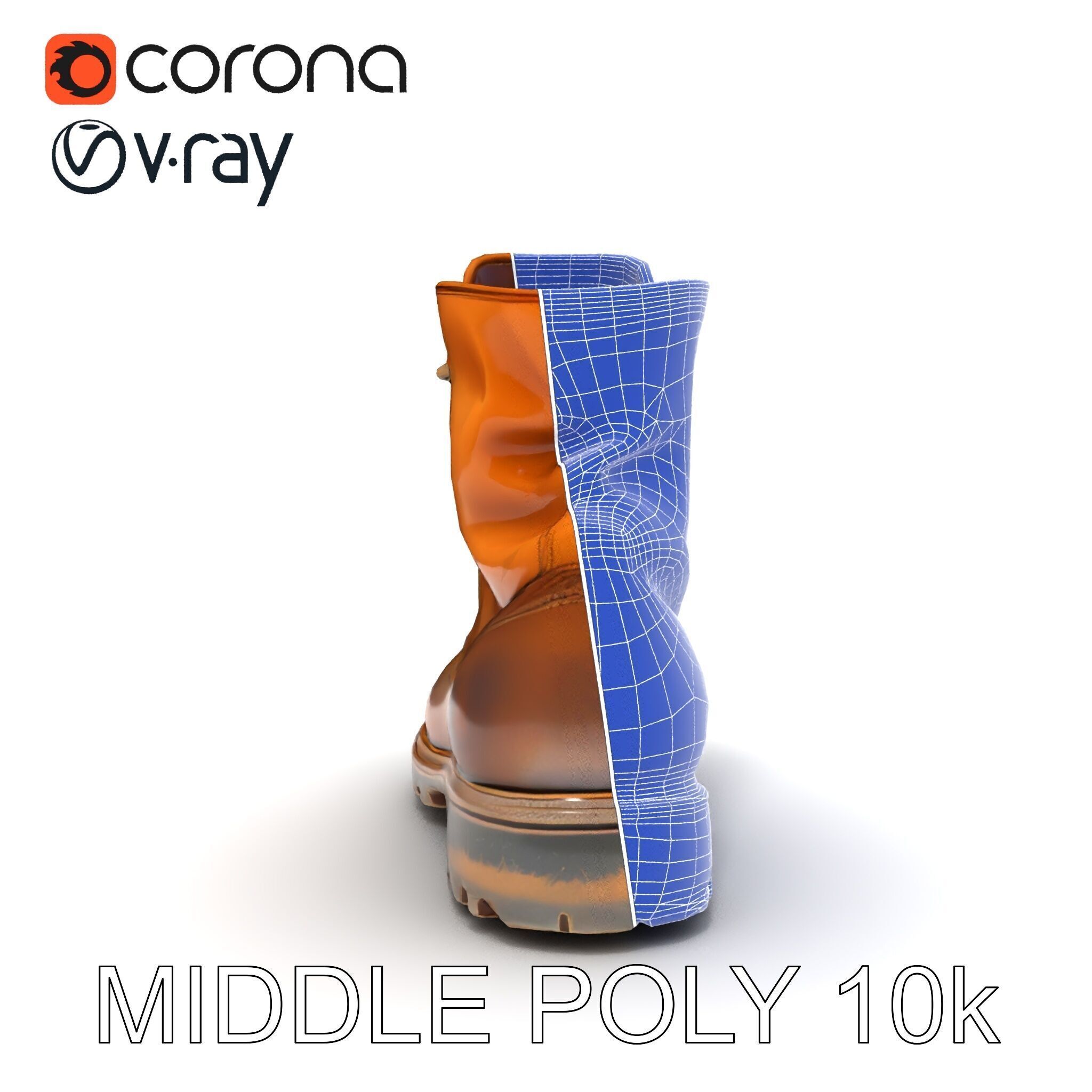 Realistic Leather Boot Model Pack Low-poly 3D model_30
