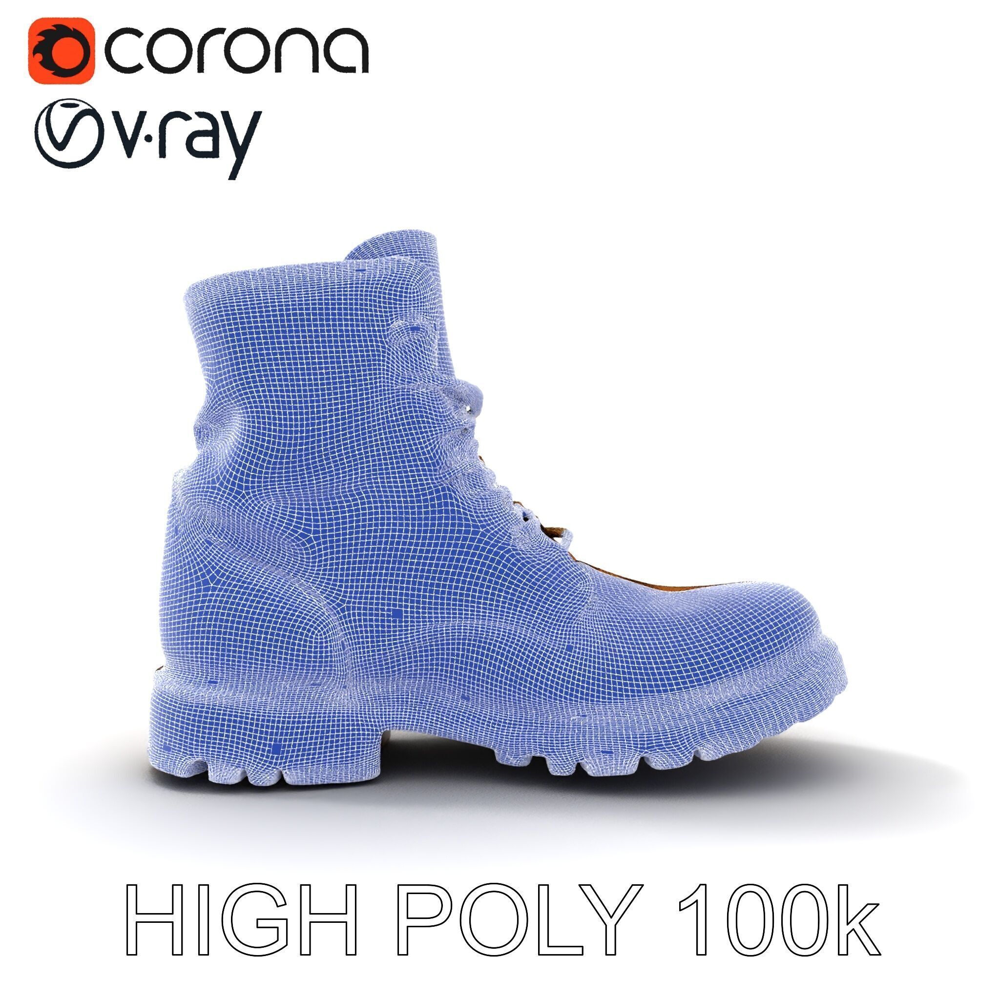 Realistic Leather Boot Model Pack Low-poly 3D model_26