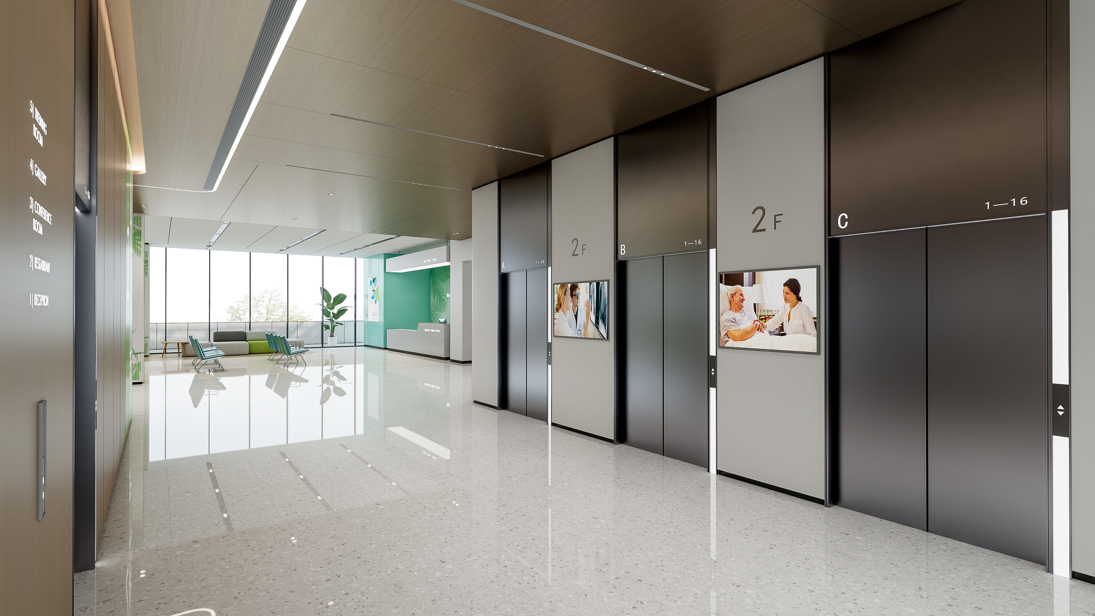 Hospital lobby reception hall 18 3D model_23